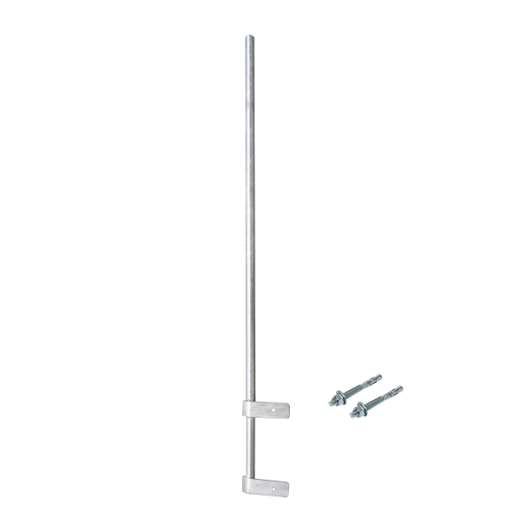 Mástil Liviano de Pared de 1.5 m (Diam. 1-1/4") con Cejas de Fijación  Soldadas, ¬°No se gira! Incluye Taquetes para instalación.