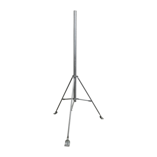 Mástil de 2" x 1.5 metros con Tripie para Instalación en losa. Acero Galvanizado en Caliente.