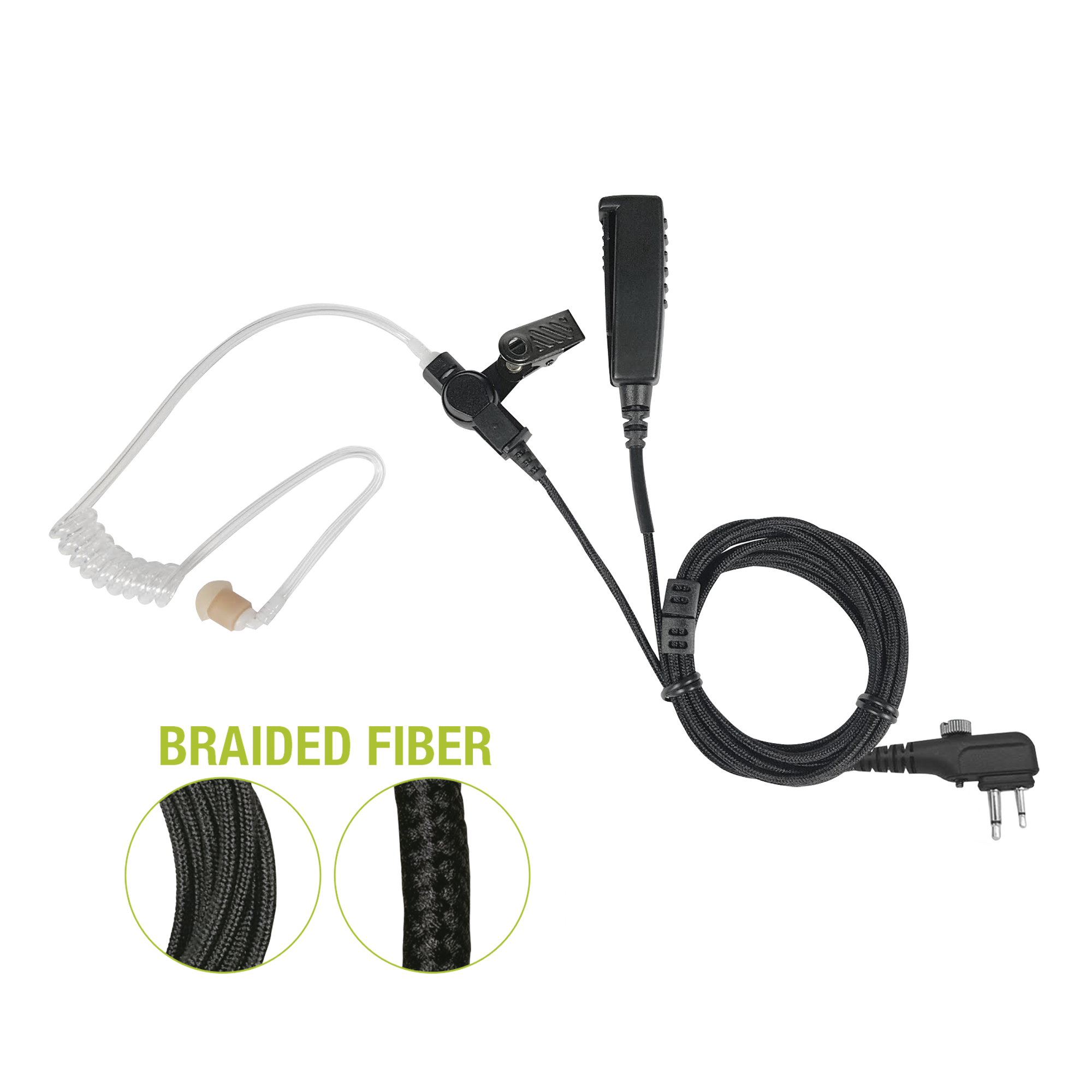 Micrófono De Solapa de 2 Cables De Fibra Trenzada Serie SPM2300BF Con Conector HYTERA TC-518/610/620/700/700EX & PD-5