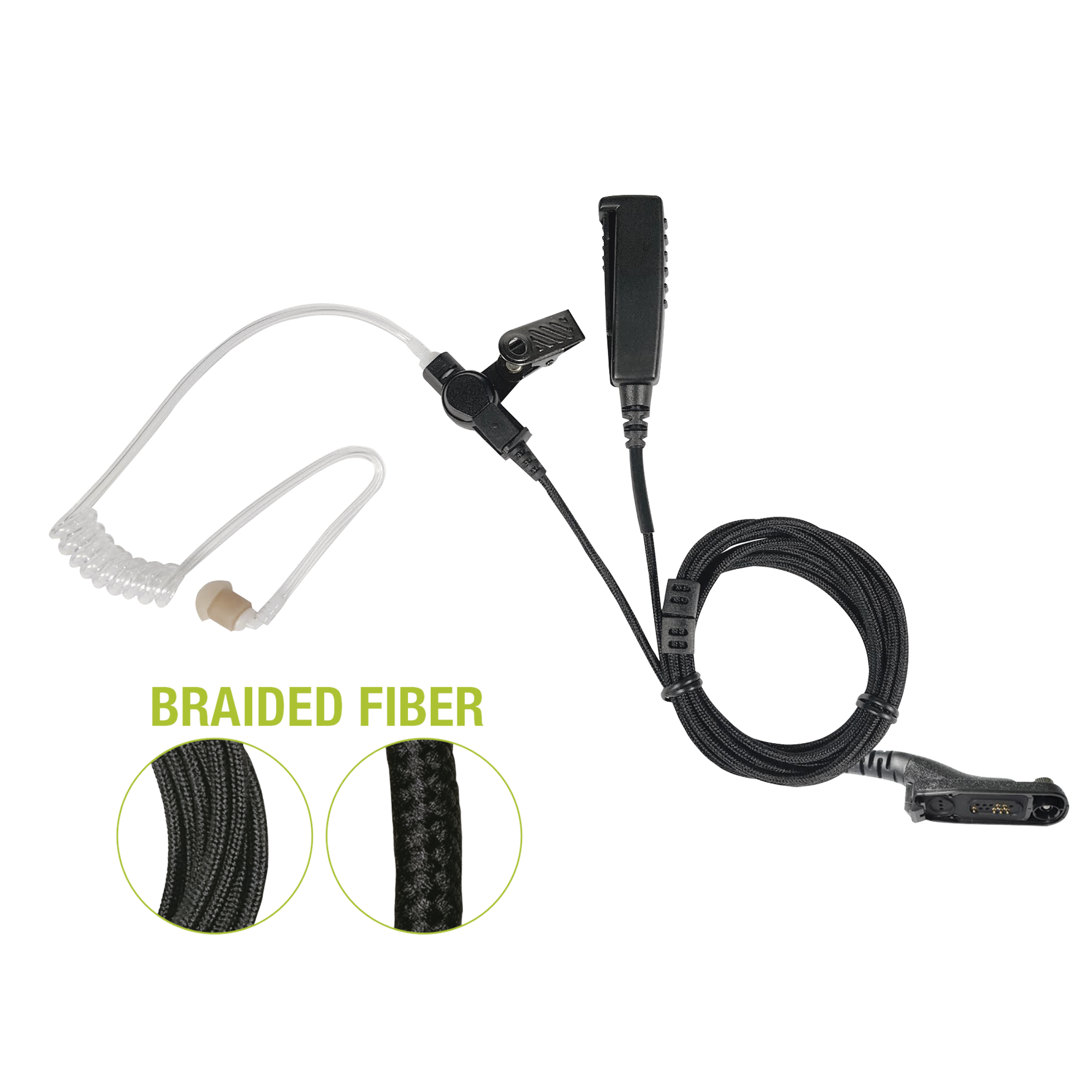 Micrófono De Solapa de 2 Cables De Fibra Trenzada Serie SPM2300BF Con Conector MOTOROLA TRBO XPR6XXX/TXX y APX