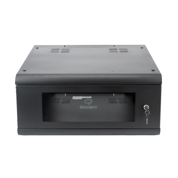 Gabinete de Pared con Puerta de Cristal Templado, 635mm de Profundidad, 4U Rack de 19'', Acero Reforzado