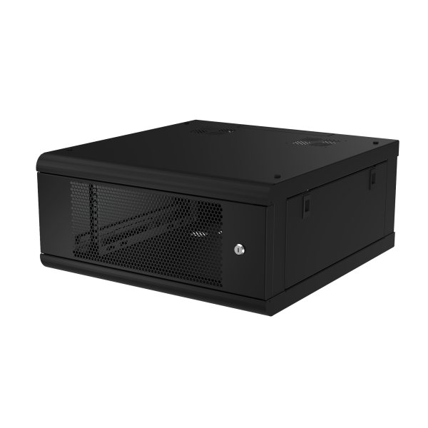 Gabinete de Pared con Puerta Perforada, 635mm de Profundidad, 4U Rack de 19'', Acero Reforzado