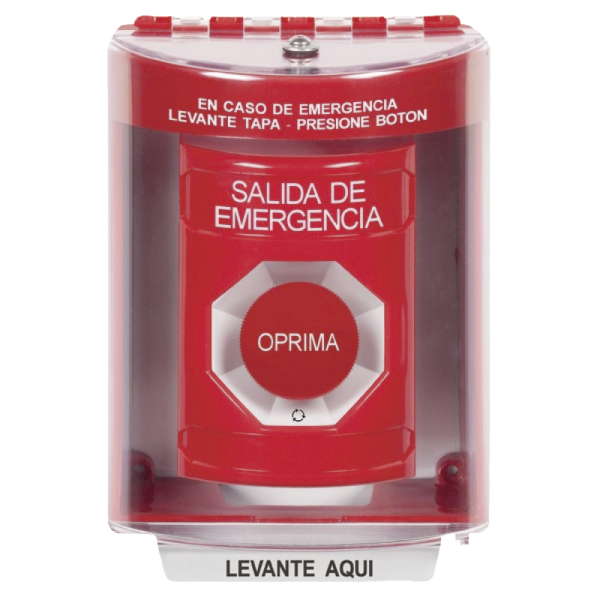 Botón Multipropósito, Salida De Emergencia, Girar Para Reset, Bocina Integrada, Español, Cubierta De Policarbonato, 2 Relevadores NO/NC, Interior/Exterior