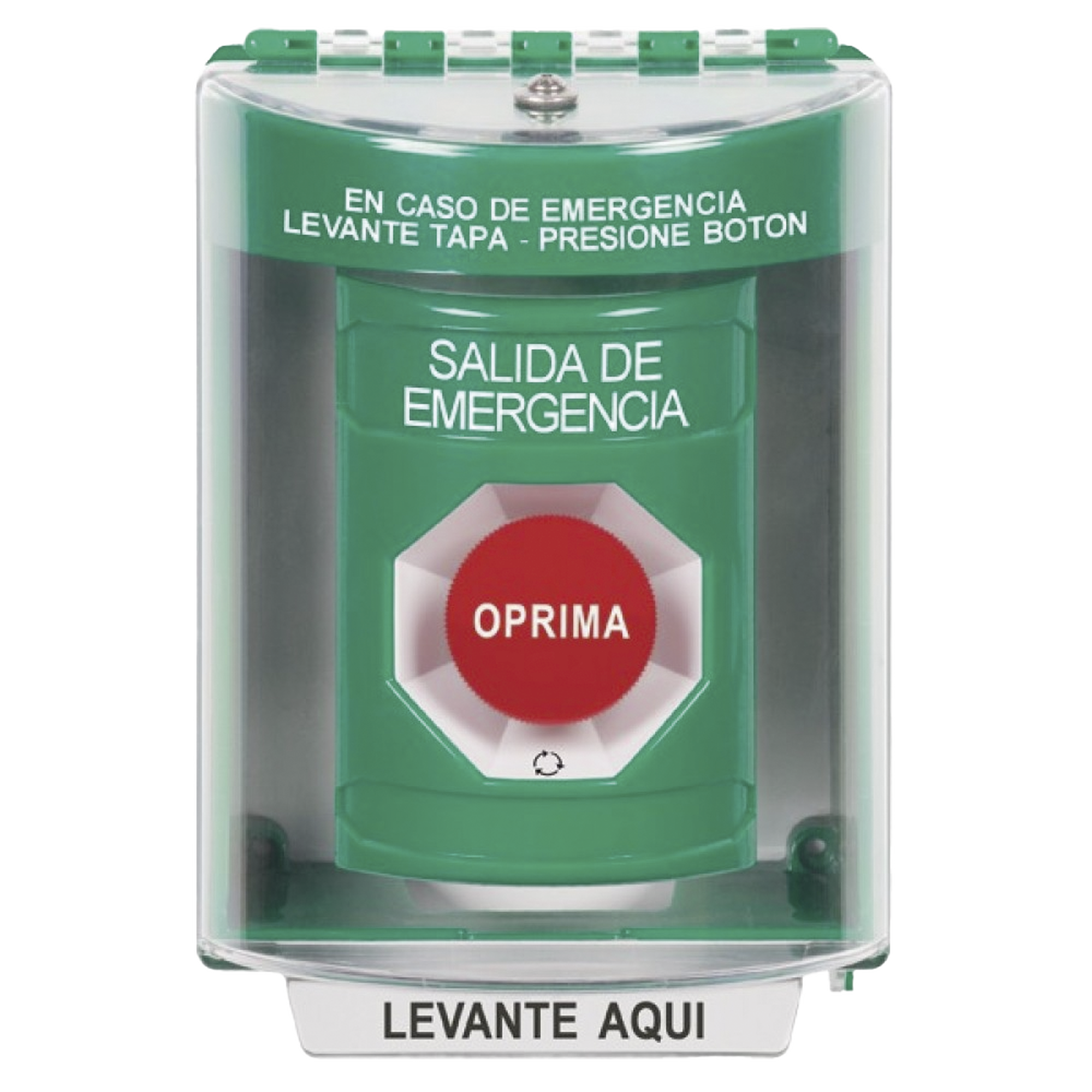 Botón Multipropósito, Salida De Emergencia, Girar Para Reset, Español, Cubierta De Policarbonato, 2 Relevadores NO/NC, Interior/Exterior