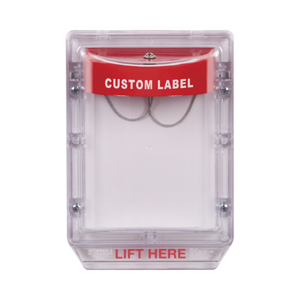 Cubierta Protectora de Policarbonato Serie Stopper II® , Con Bocina, Sin Espaciador, Montaje Empotrado, Etiqueta Personalizada