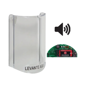 Cubierta Protectora De Policarbonato, Súper Resistente, Con Sonido, Texto En Español, Para Botones Multiusos Serie Stopper® Station De STI