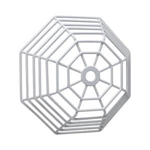 Rejilla de acero Web Stopper® para protección de detectores de humo de vandalismo y accidentes. Bajo perfil, montaje empotrado.