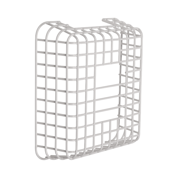 Jaula de acero FIRERAY Damage Stopper® para protección de detectores de haz óptico. Dimensiones 11.52 in (292 mm) altura x 10 in (254 mm) ancho x 3.58 in (91 mm) profundidad