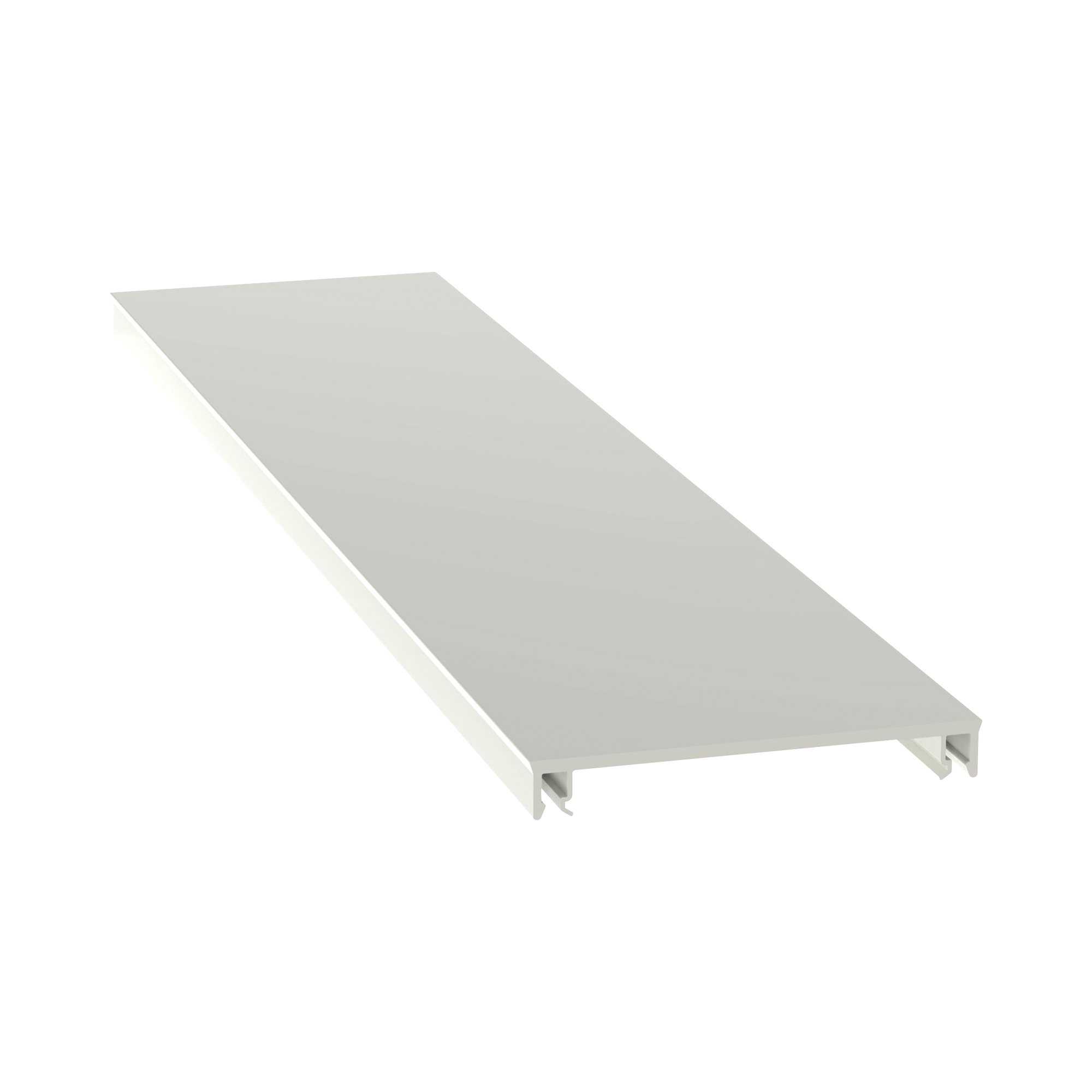 Cubierta para canaleta T-70, de PVC rígido, 70.1 x 9.1 x 2400 mm, Color Blanco Mate