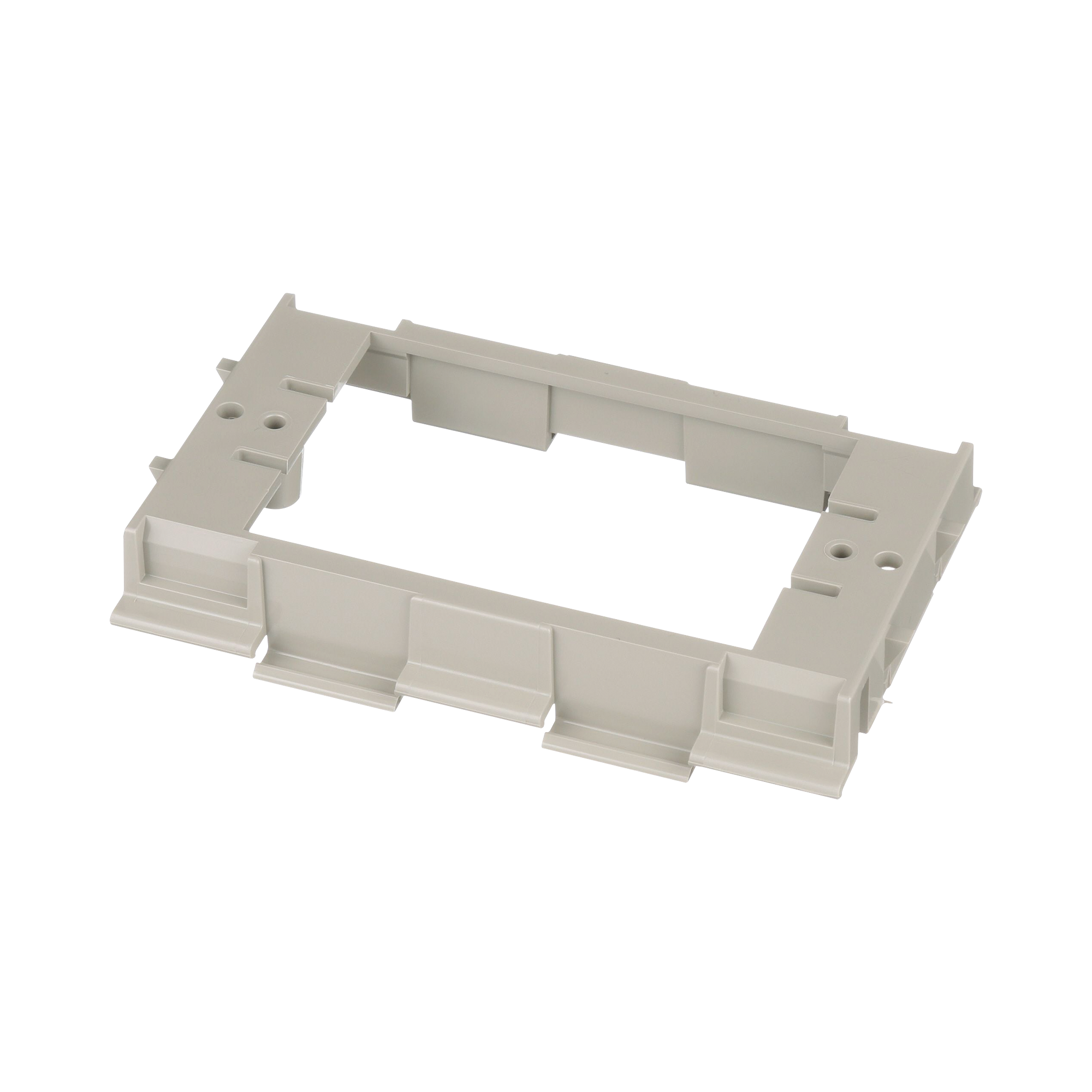 Soporte para Montaje de Faceplates en Canaleta T70, de PVC Rígido, Color Gris Internacional