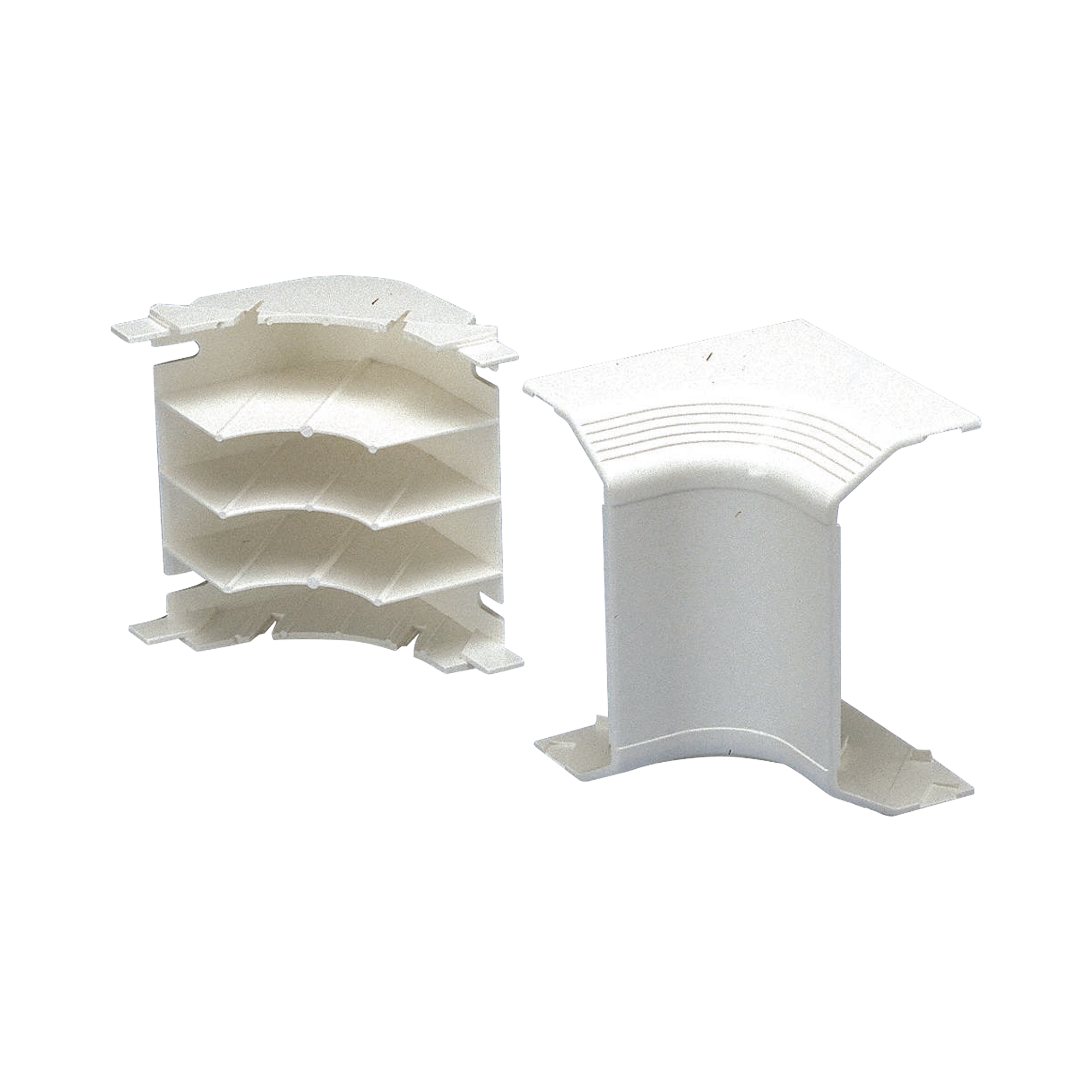 Esquinero interior, para uso con canaleta T70, Material PVC Rígido, Color Blanco Mate