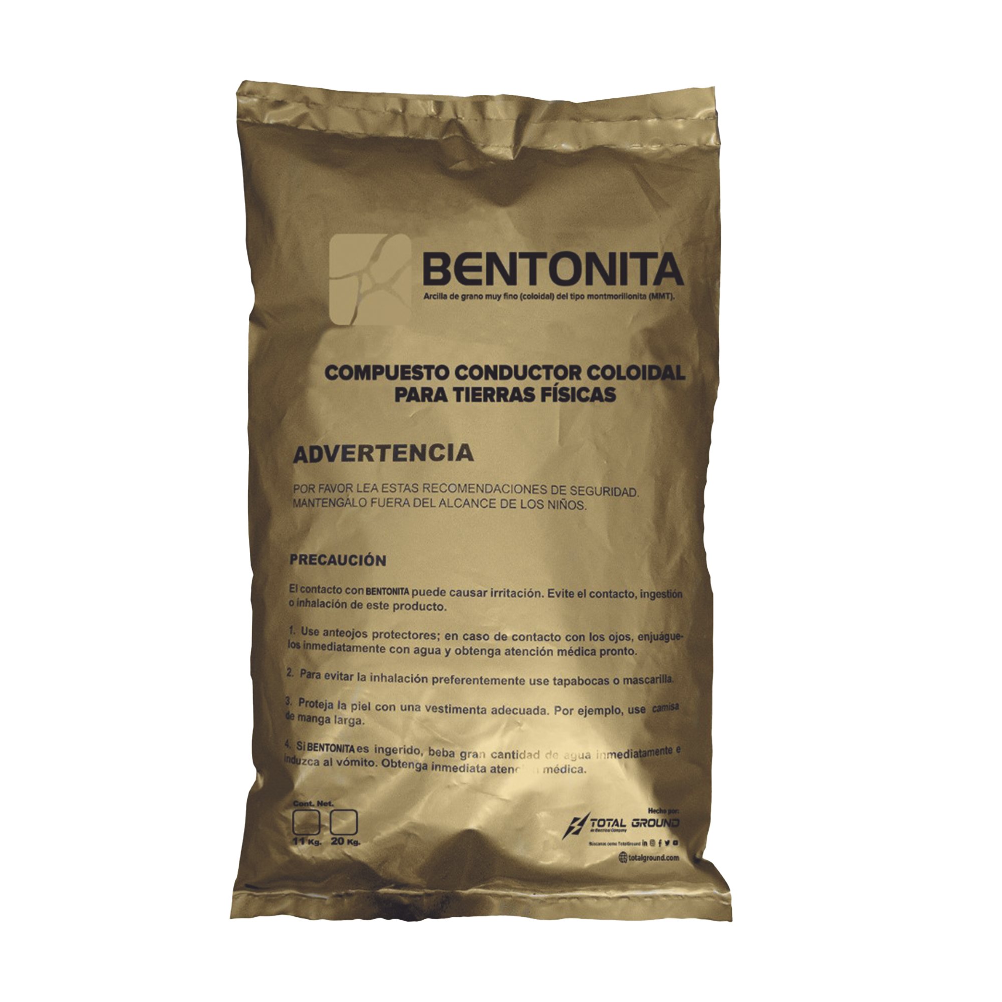 Bentonita, Compuesto Conductor Coloidal para Tierras Físicas, Saco con 20 Kgr.
