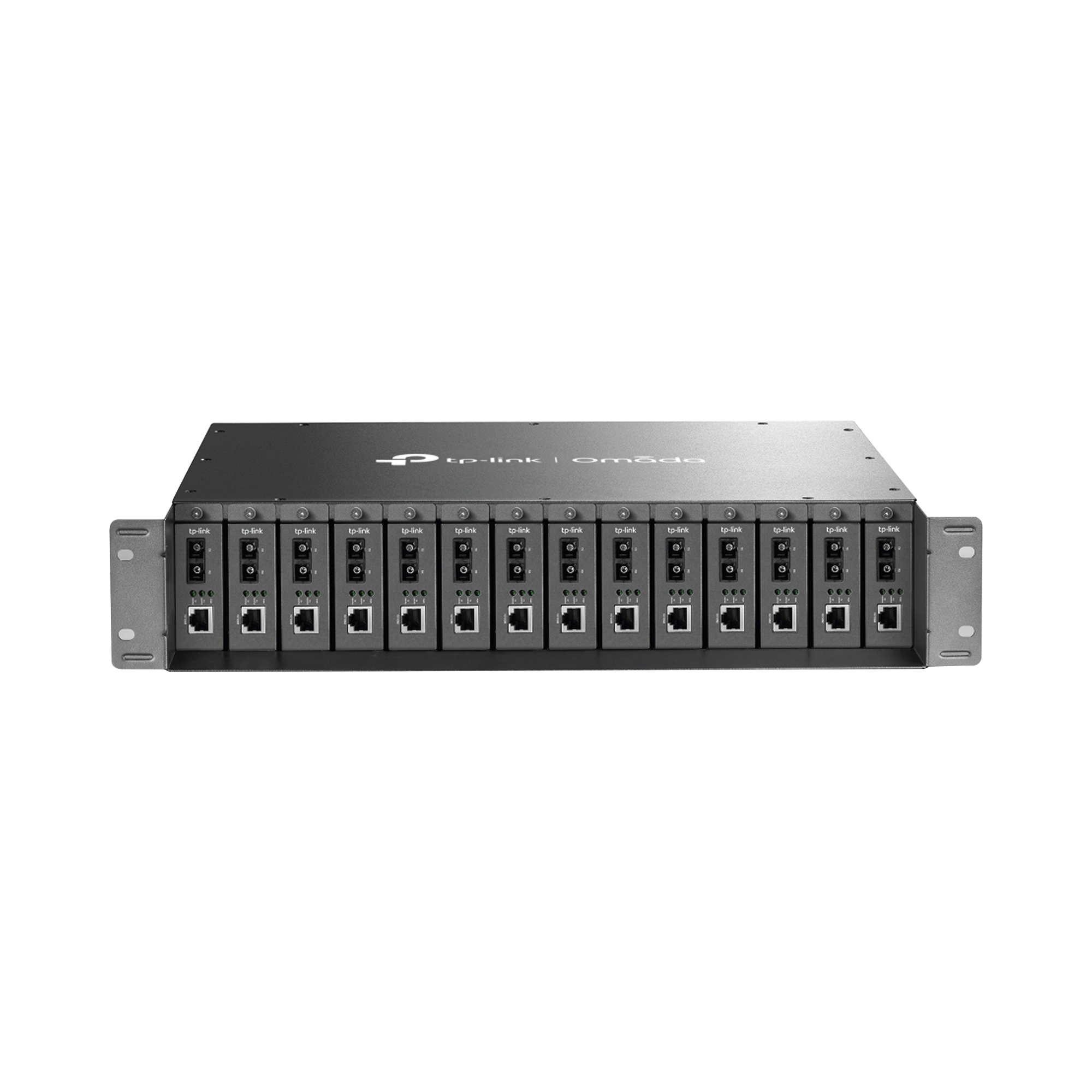 Chasis para Montaje en Rack de 14 bahías / Soporta Convertidores de Fibra Óptica TP-Link /  Compatibles (MC111CS, MC112CS, MC220L, MC110CS, MC100CM, MC210CS, MC200CM) / Plug and Play