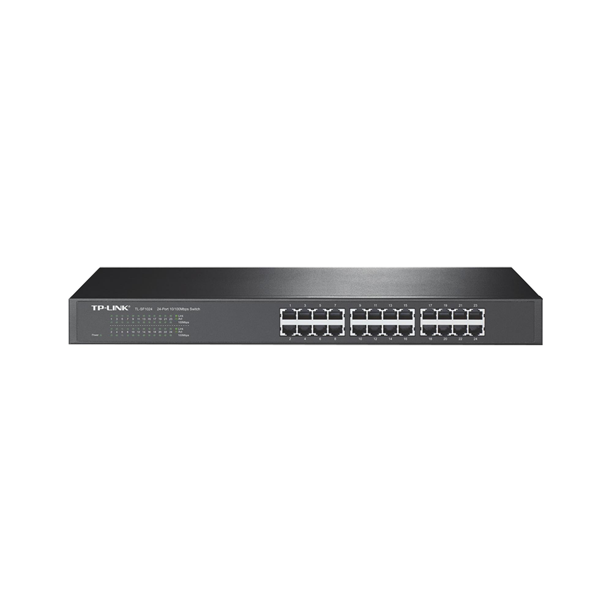 Switch no administrable de 24 puertos 10/100 Mbps para montaje en rack