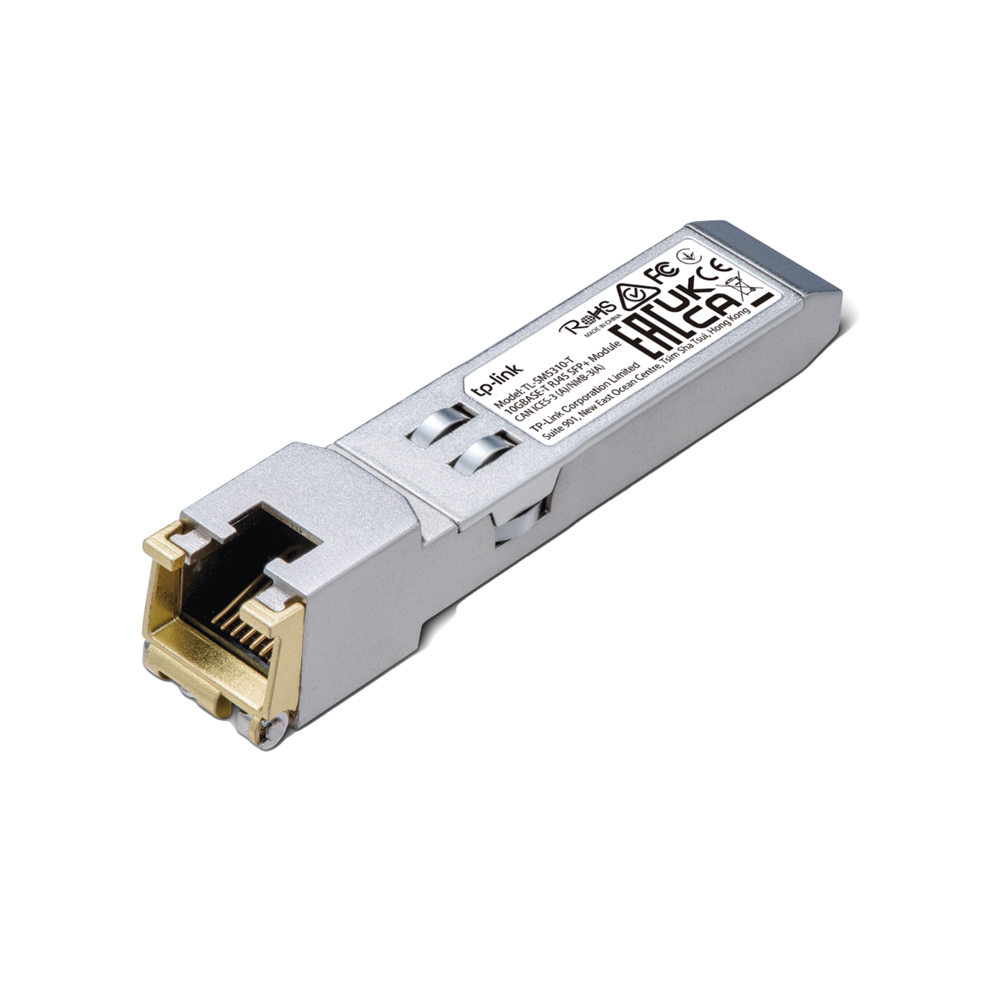 Transceptor mini-GBIC SFP+ RJ45 / Admite 10GBASE-T, 5GBASE-T, 2.5GBASE-T, 1000BASE-T y 100BASE-TX /  Distancia Hasta 30 metros / Conector RJ45 (10G)