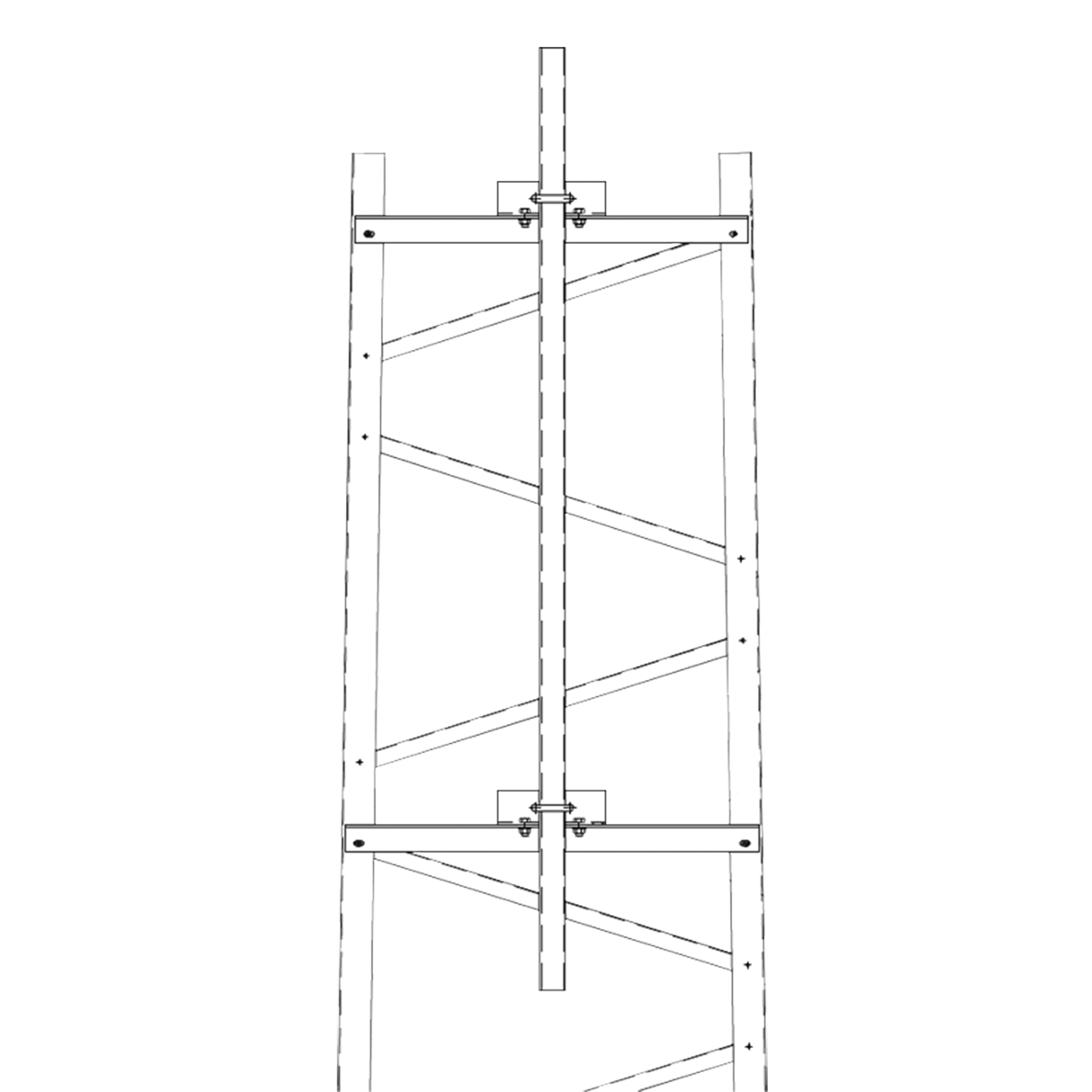 Brazo para Sección #3 Torre Titan con Herrajes y Mástil de 6' (1.8m).