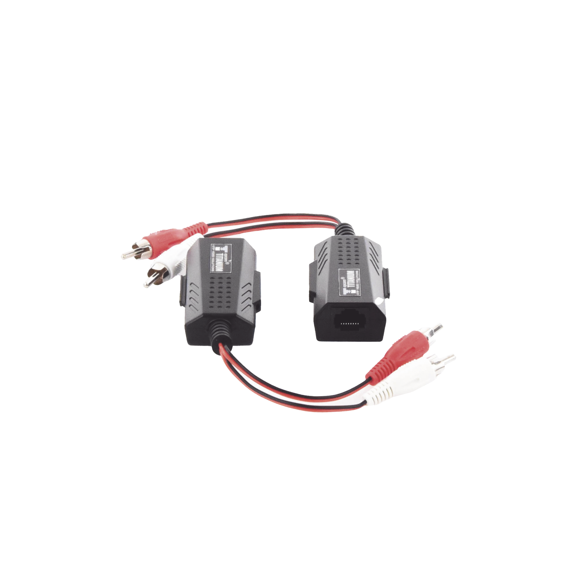 Balun Extensor de audio analogo estereo RCA a RJ45  / Distancia 800 mts/  Cable CAT5-6 / Conector 100% COBRE / protección TVS, Calidad PREMIUM