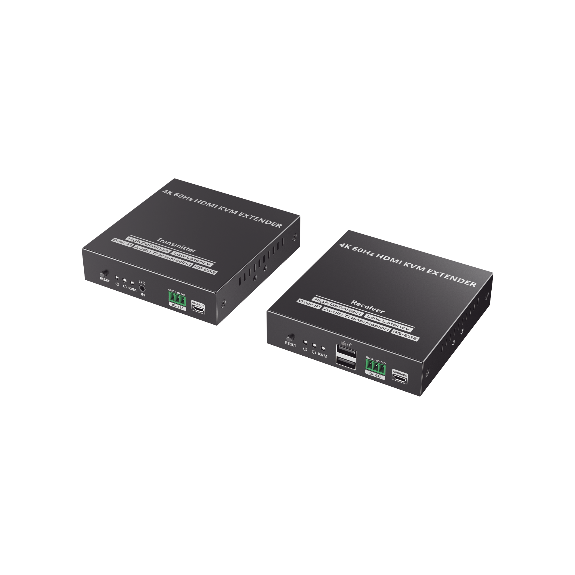 Kit Extensor KVM (HDMI y USB) hasta 120 metros | Transmite el Video y Controla tu DVR vía USB a distancia | Soporta resolución 4K @60Hz | Cat 6, 6a y 7 | Salida Loop en el Tx para visualización local