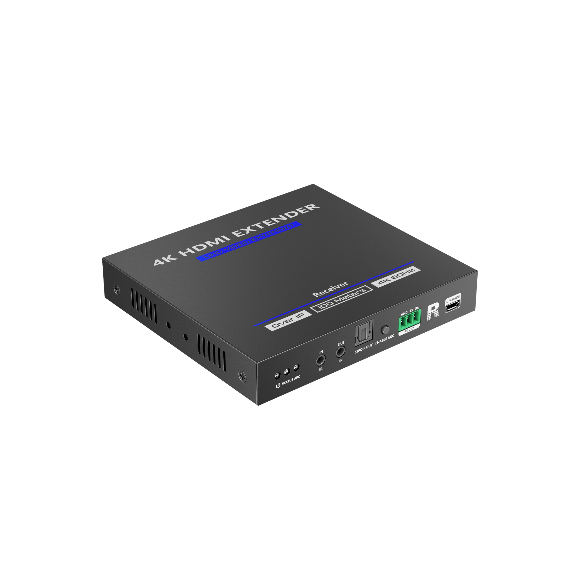 Receptor Compatible para Kits TT592 / Resolución 4K@60Hz / Cat 5e/6 / Distancia de 100 m / IPCOLOR / Control IR /  Cero Latencia / Compatible con Switch Gigabit.