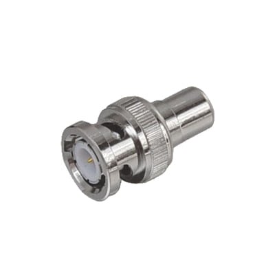 Adaptador en línea para 75 Ohm, de conector BNC macho a RCA hembra en aplicaciones de Audio-Video para cámaras, monitores y DVR¬¥s.