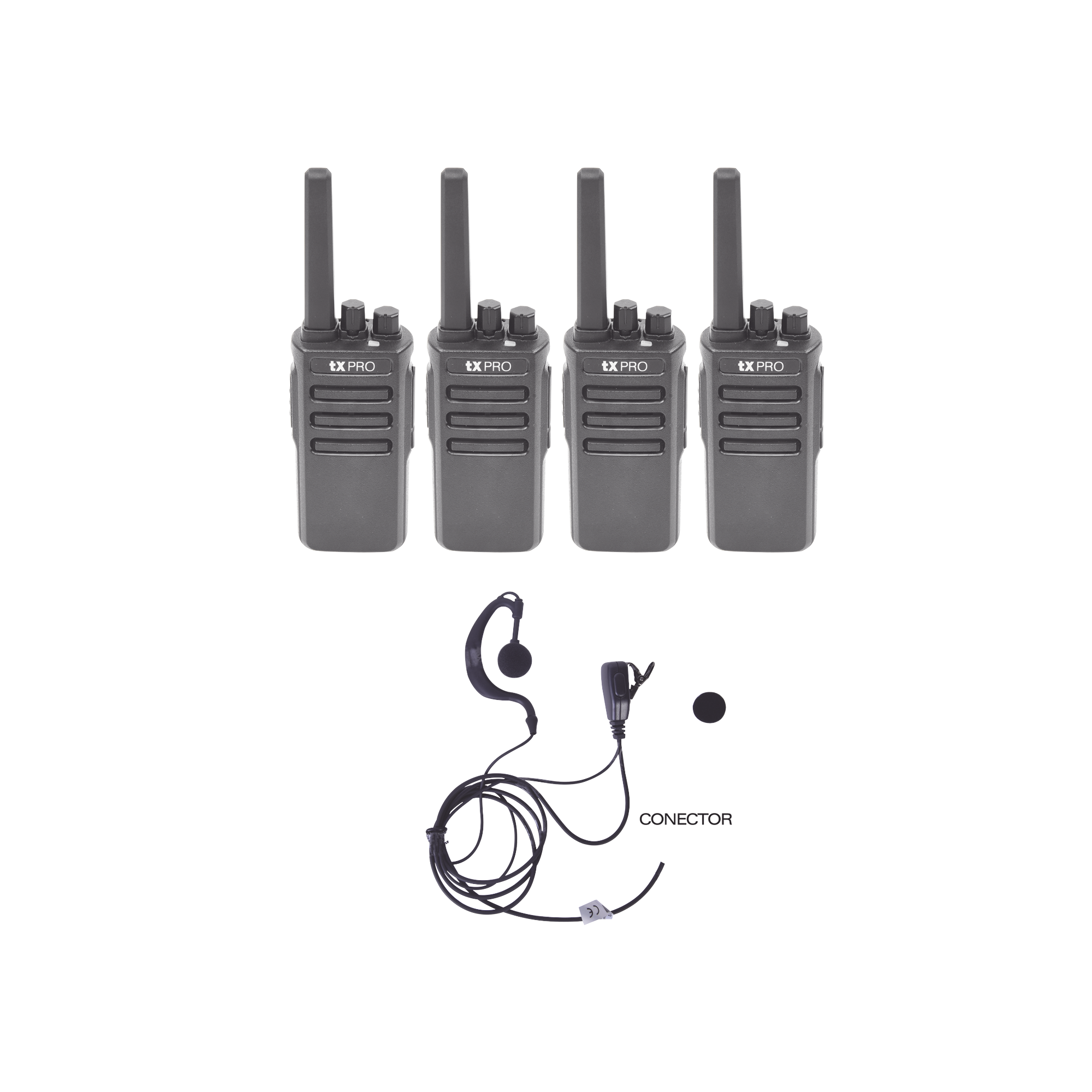 Kit de 4 radios TX500 con 4 accesorios de audio TXEHK