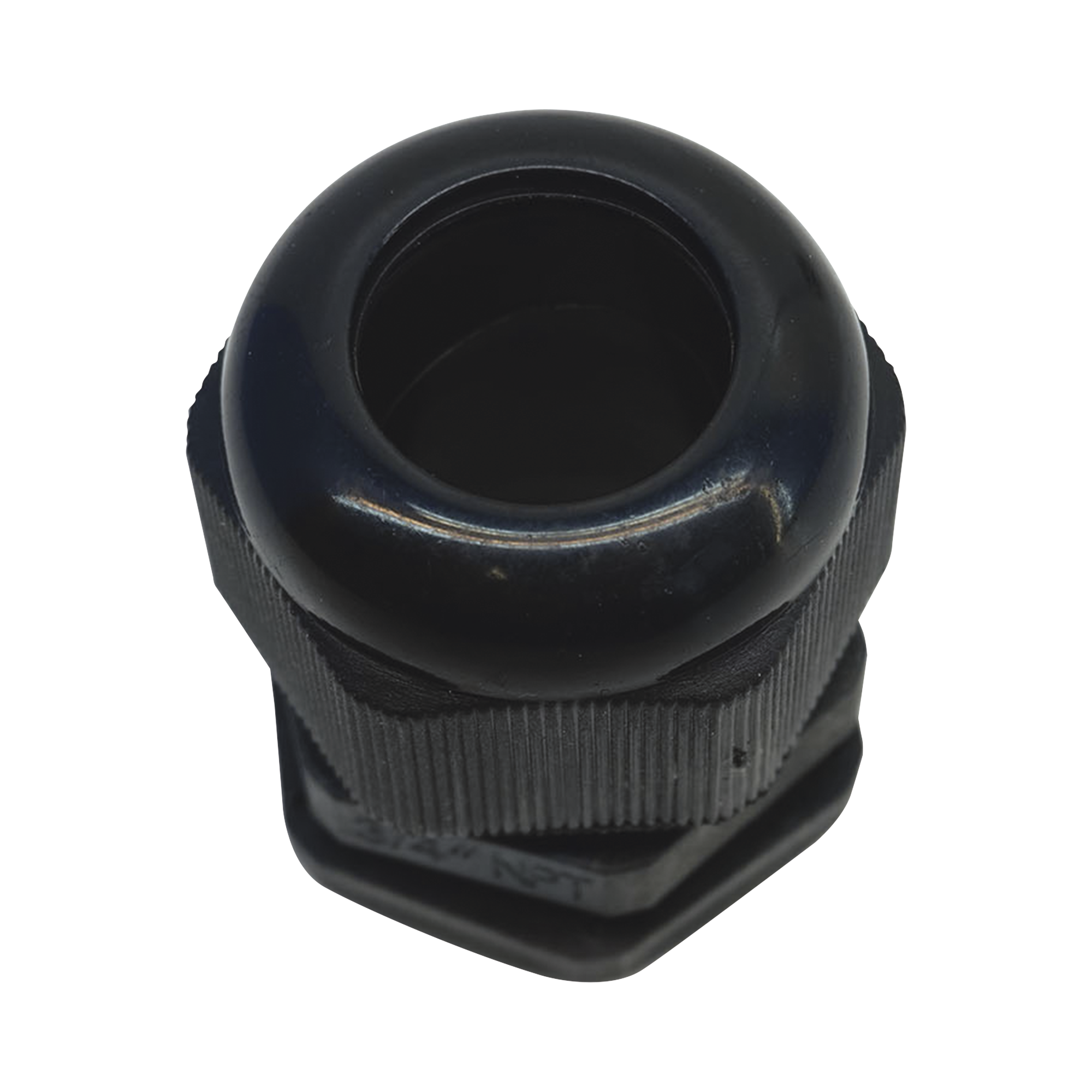Conector Plástico Negro Tipo Glándula para Rosca NPT 3/4"