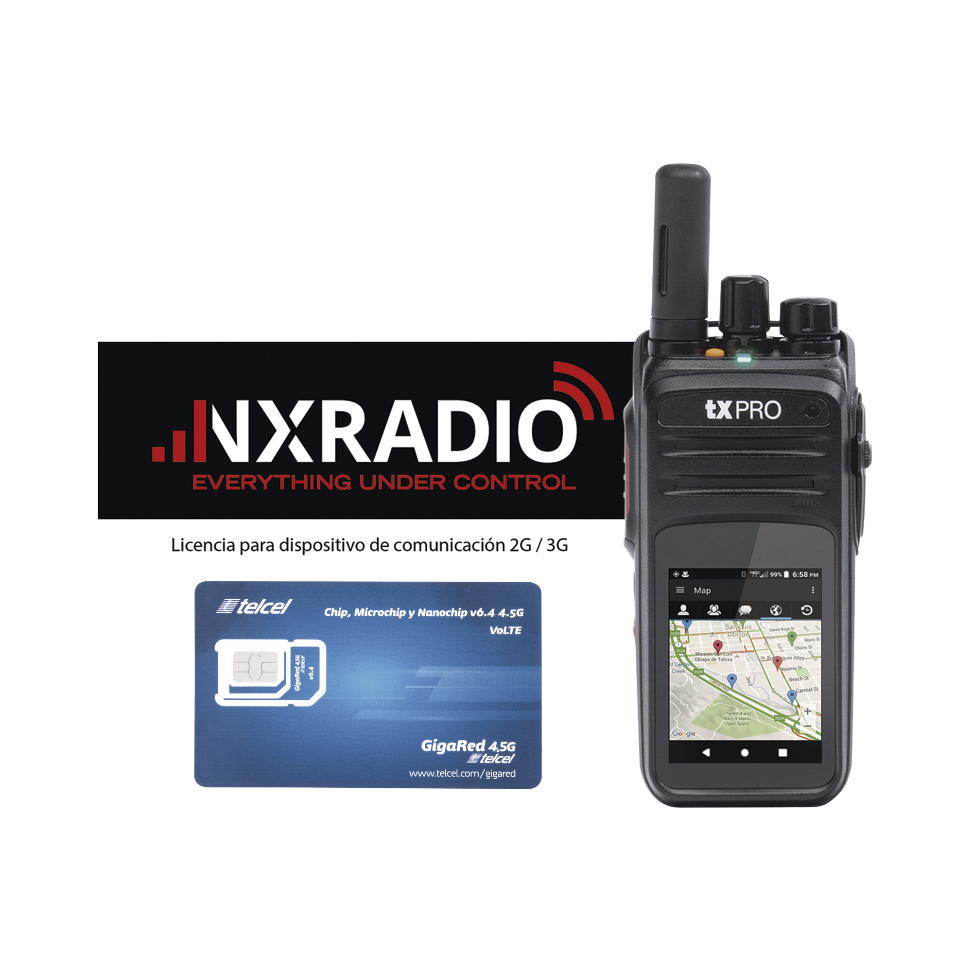Kit Radio TXR59A4G Incluye Licencia Anual NXRADIOTERMINAL