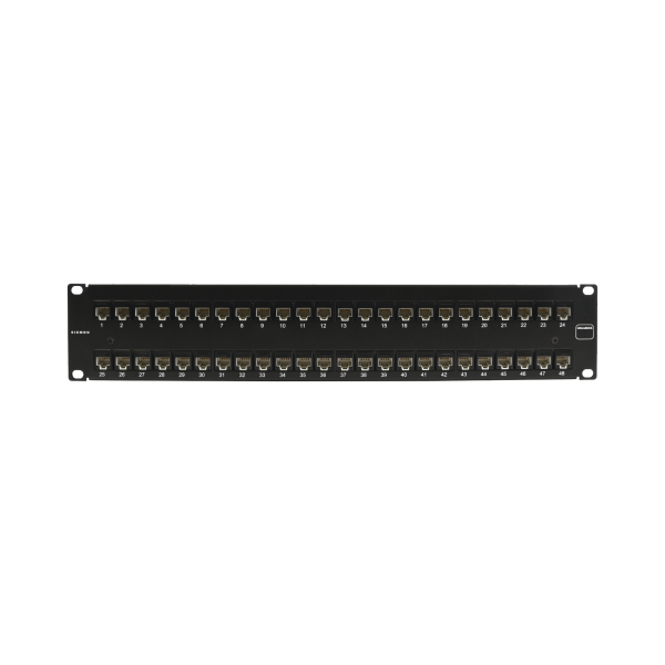 Patch Panel UltraMAX. UTP, Precargado con Jacks Cat5e, 48 Puertos, Plano, 2U