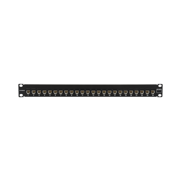 Patch Panel UltraMAX. UTP, Precargado con Jacks Cat6A, 24 Puertos, Plano, 1U