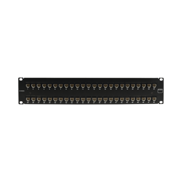 Patch Panel UltraMAX. UTP, Precargado con Jacks Cat6A, 48 Puertos, Plano, 2U