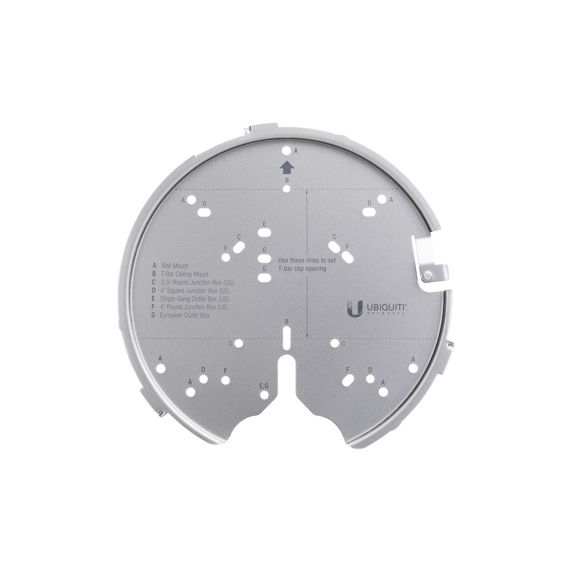 Montaje profesional para Access Points UniFi de plato (AC-PRO/AC-LR/AC-HD/U6-LR/U6-PRO/otros).