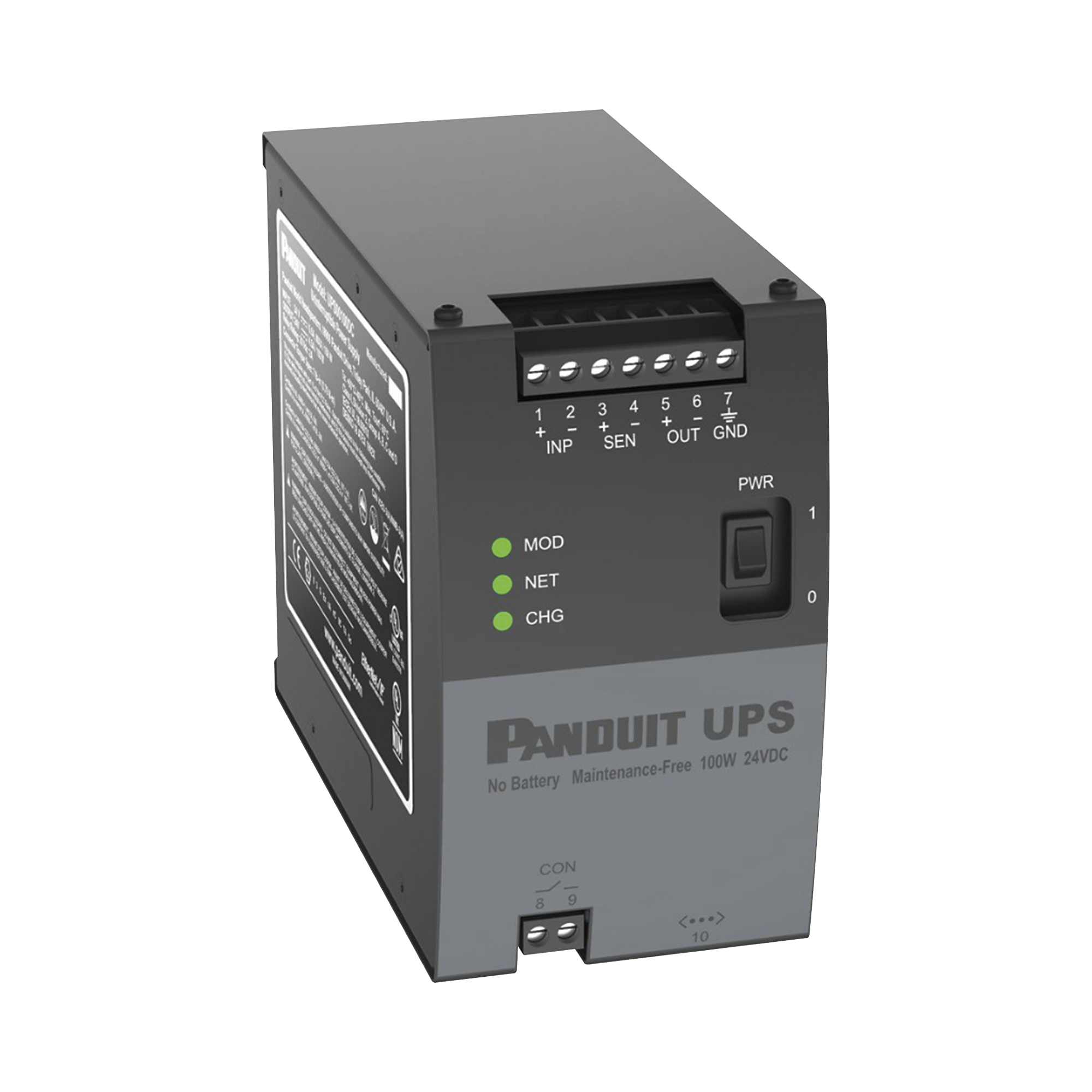 UPS Industrial de 100 Watts, 24 Vcd de Entrada, Instalación en Riel DIN Estándar de 35mm, Temperatura de operación de -40 a 60 ¬∫C