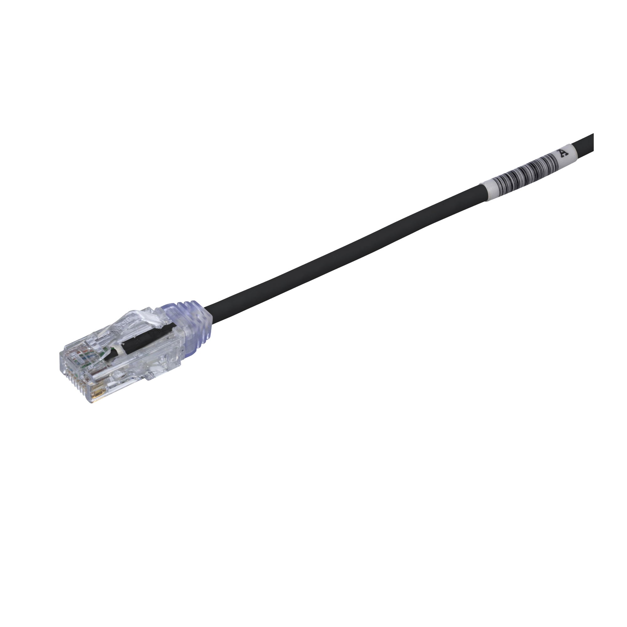 Cable de Parcheo TX6, UTP Cat6, Diámetro Reducido (28AWG), Color Negro, 0.5 m