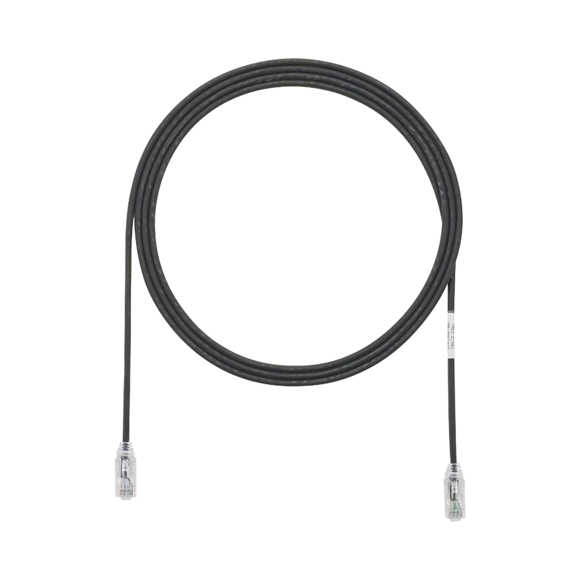 Cable de Parcheo TX6, UTP Cat6, Diámetro Reducido (28AWG), Color Negro, 10ft