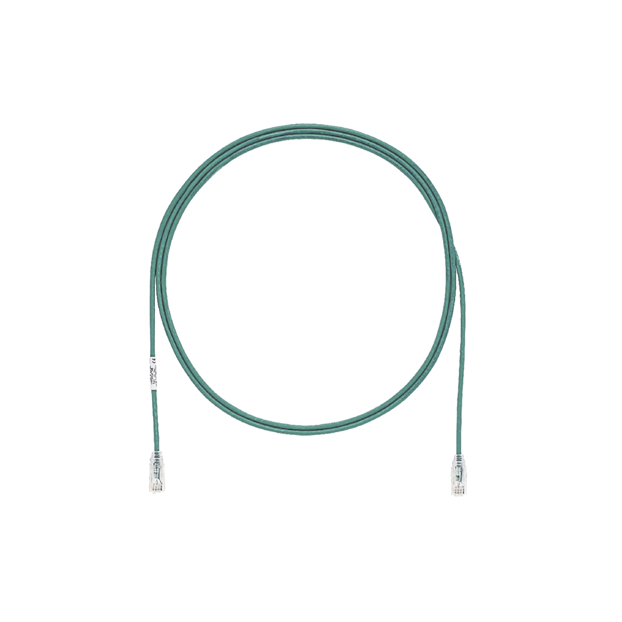 Cable de Parcheo TX6, UTP Cat6, Diámetro Reducido (28AWG), Color Verde, 10ft