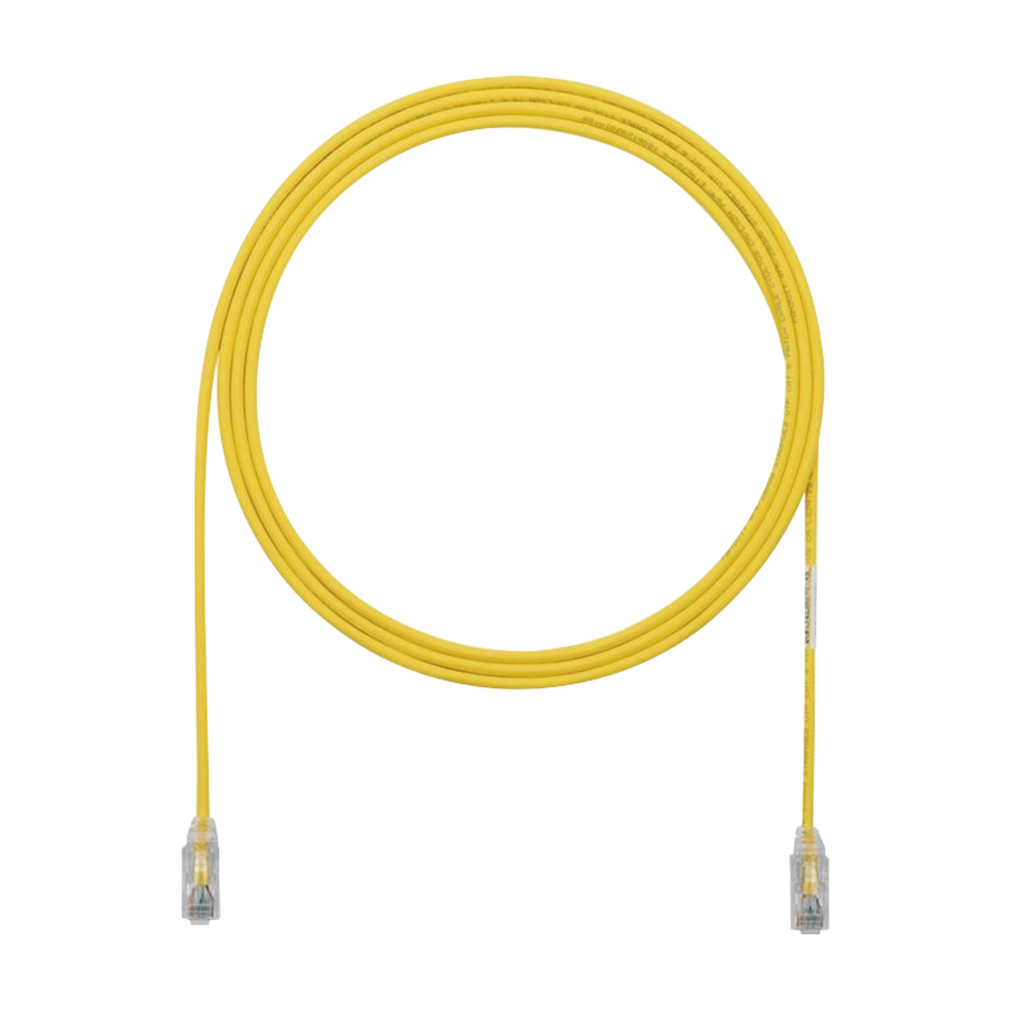 Cable de Parcheo TX6, UTP Cat6, Diámetro Reducido (28AWG), Color Amarillo, 10ft