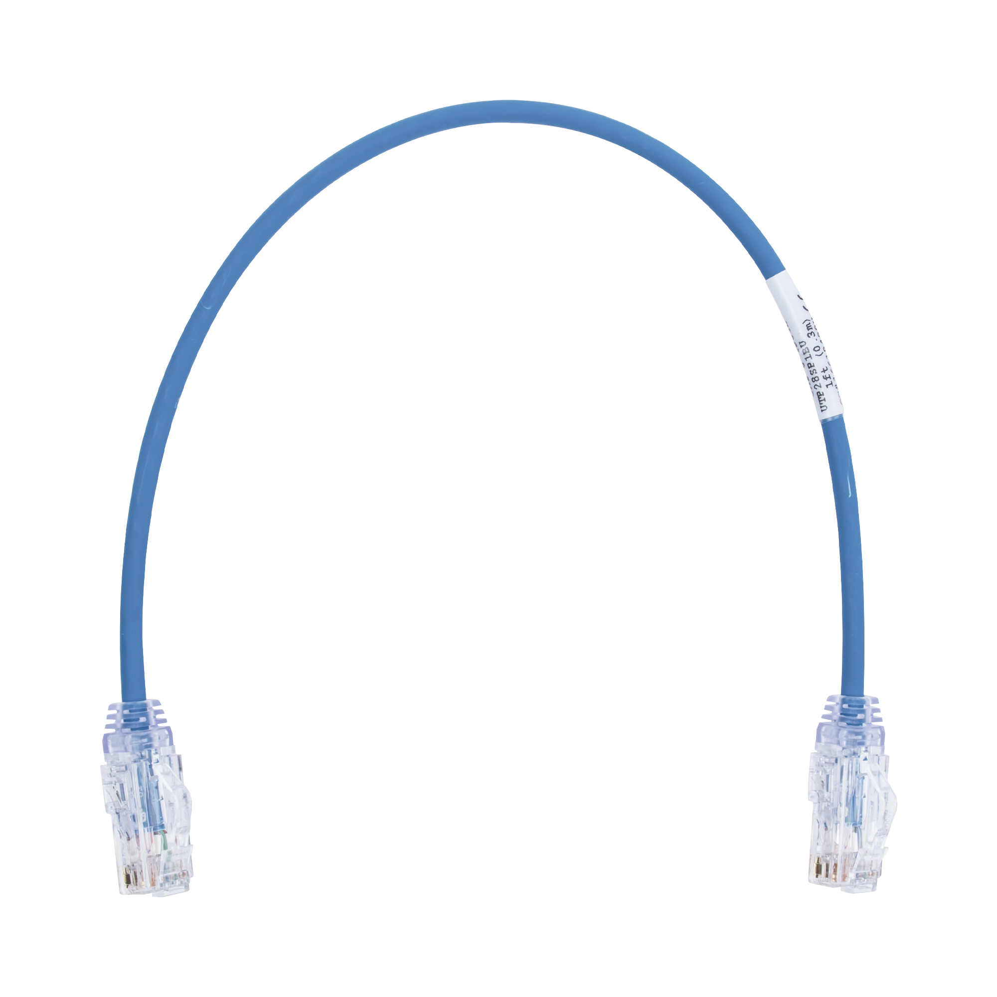 Cable de Parcheo TX6, UTP Cat6, Diámetro Reducido (28AWG), Color Azul, 1ft