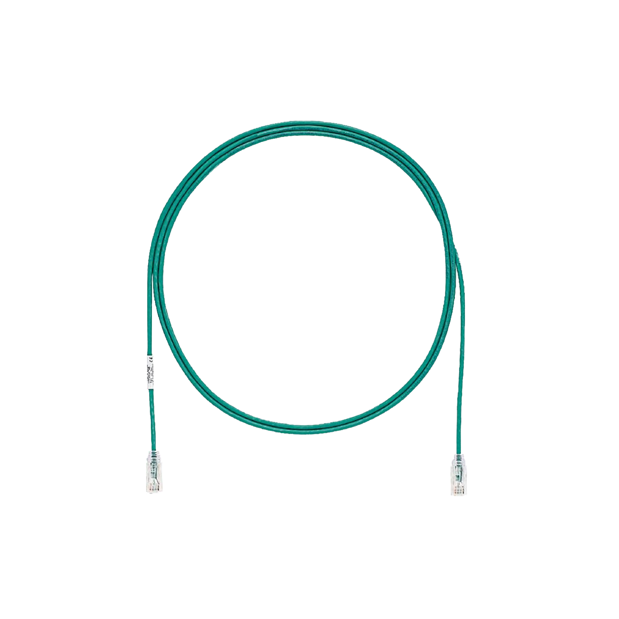 Cable de Parcheo TX6, UTP Cat6, Diámetro Reducido (28AWG), Color Verde, 1ft