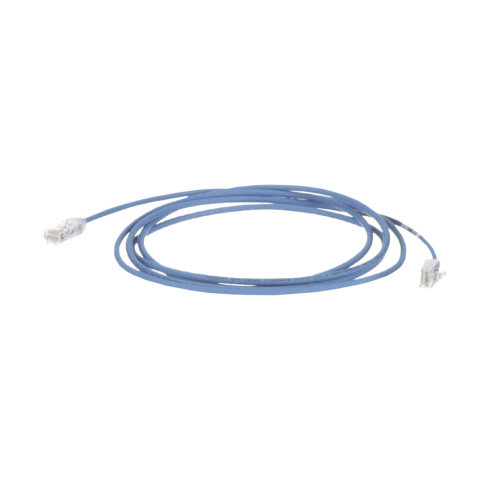 Cable de Parcheo TX6, UTP Cat6, Diámetro Reducido (28AWG), Color Azul, 26ft