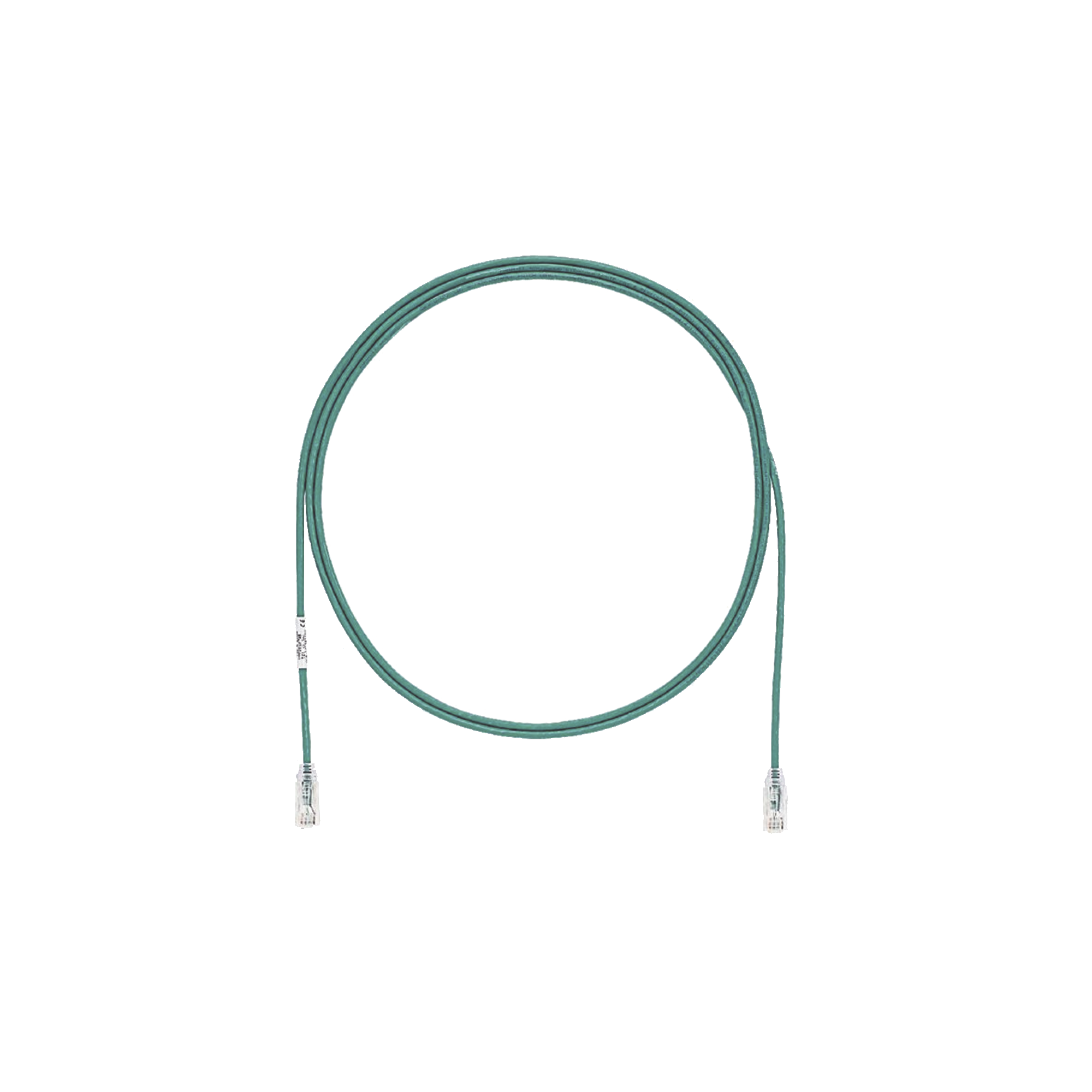 Cable de Parcheo TX6, UTP Cat6, Diámetro Reducido (28AWG), Color Verde, 3ft
