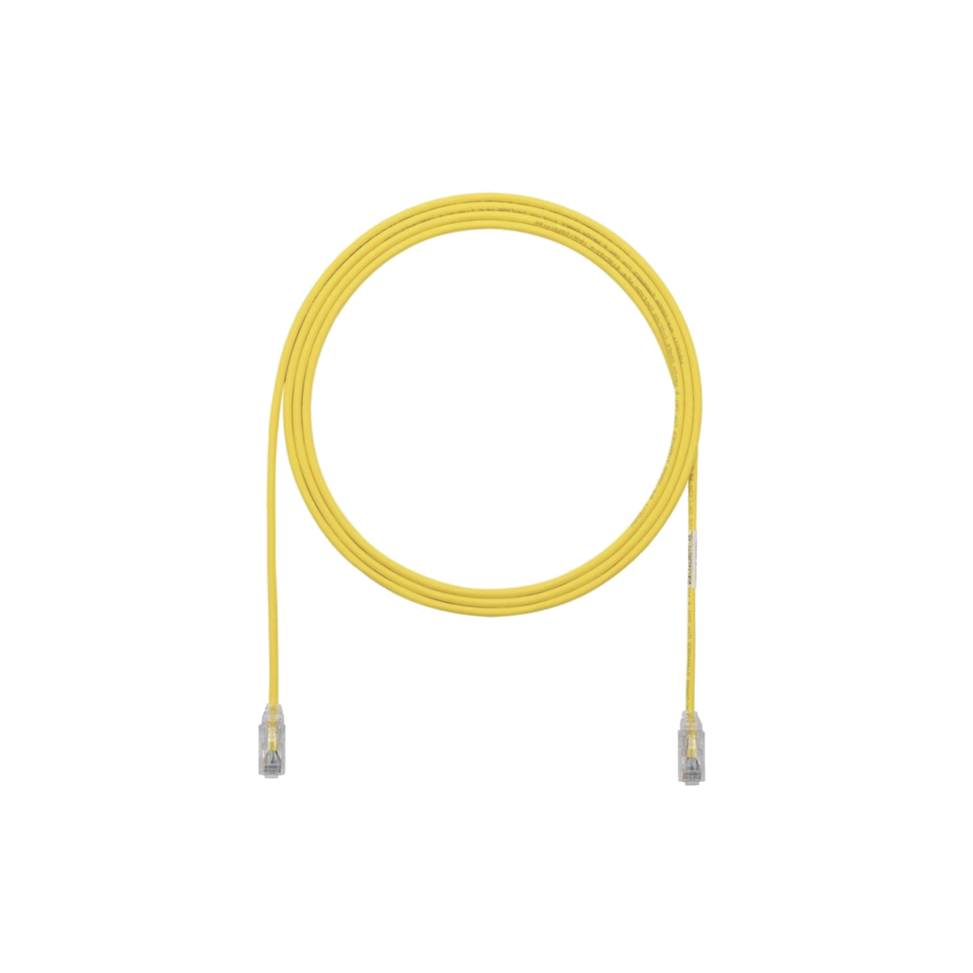Cable de Parcheo TX6, UTP Cat6, Diámetro Reducido (28AWG), Color Amarillo, 3ft