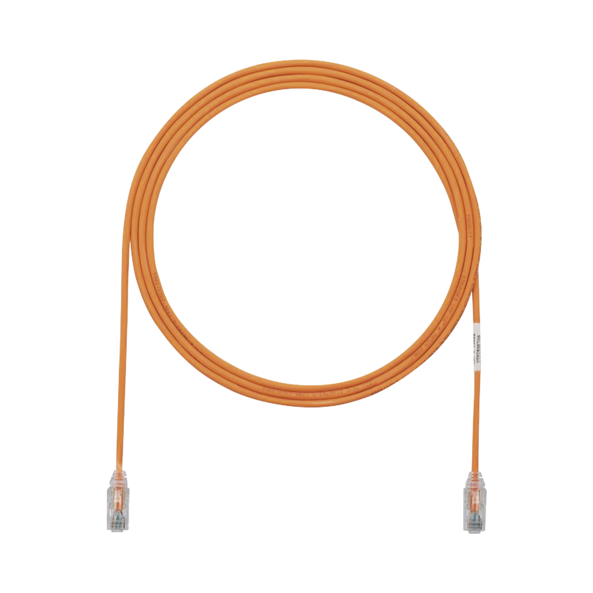 Cable de Parcheo TX6, UTP Cat6, Diámetro Reducido (28AWG), Color Naranja, 7ft