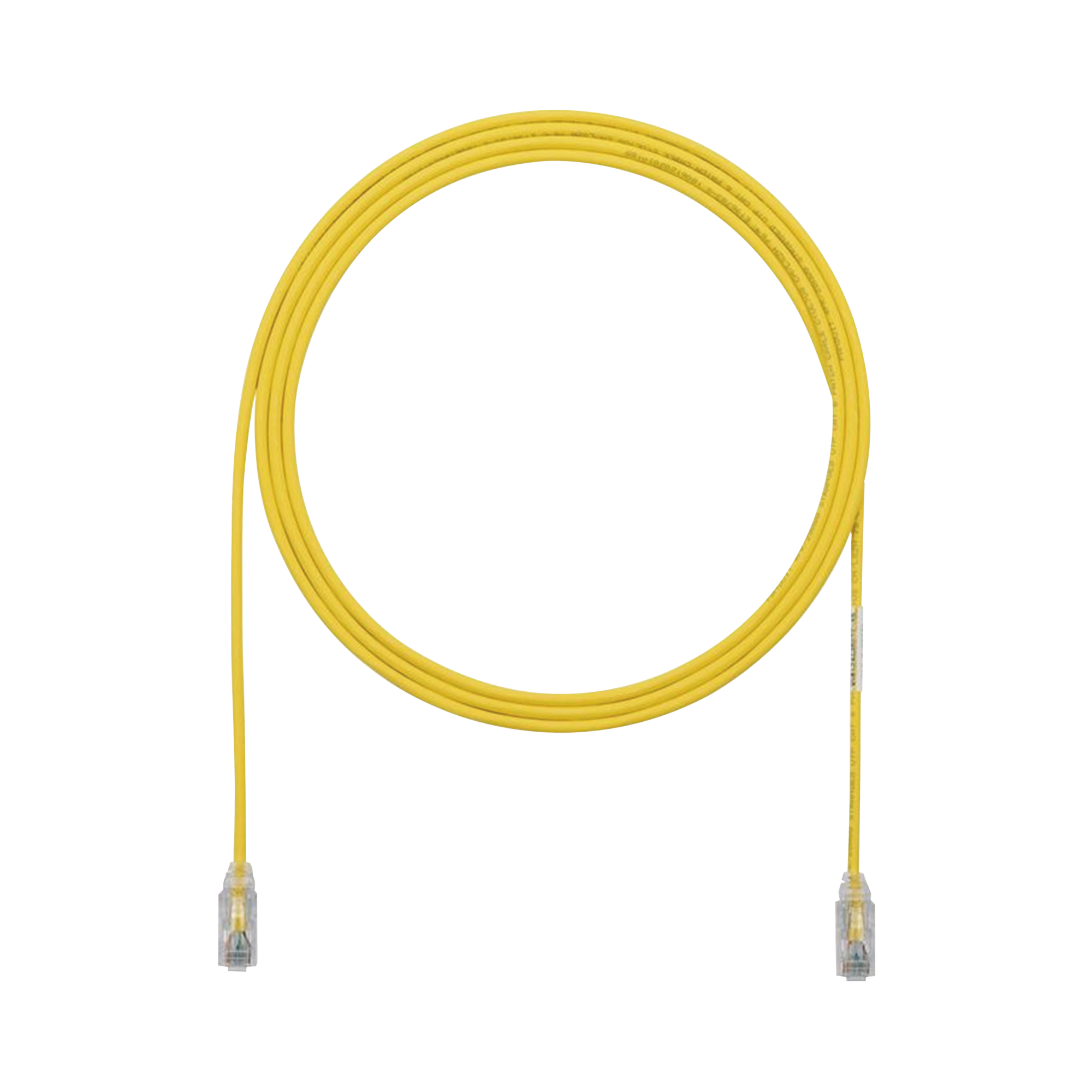 Cable de Parcheo TX6, UTP Cat6, Diámetro Reducido (28AWG), Color Amarillo, 7ft