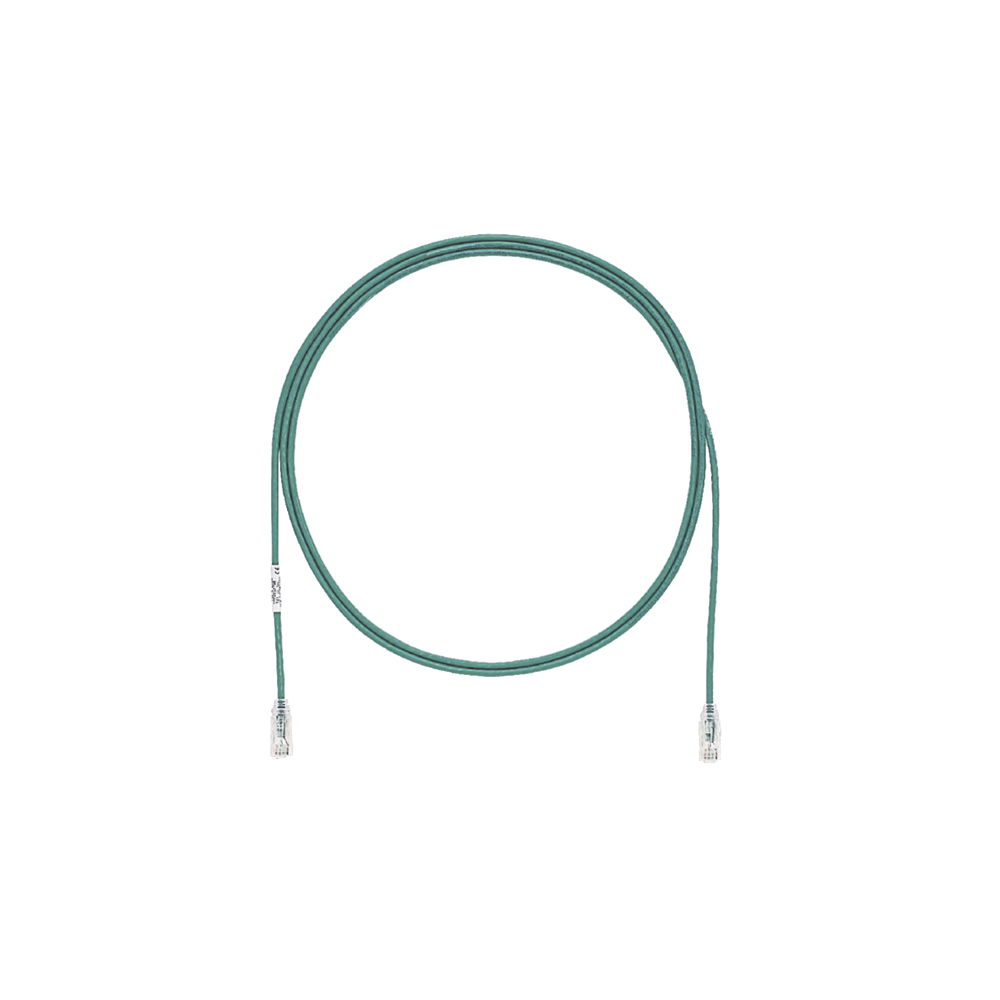 Cable de Parcheo TX6, UTP Cat6, Diámetro Reducido (28AWG), Color Verde, 9 ft