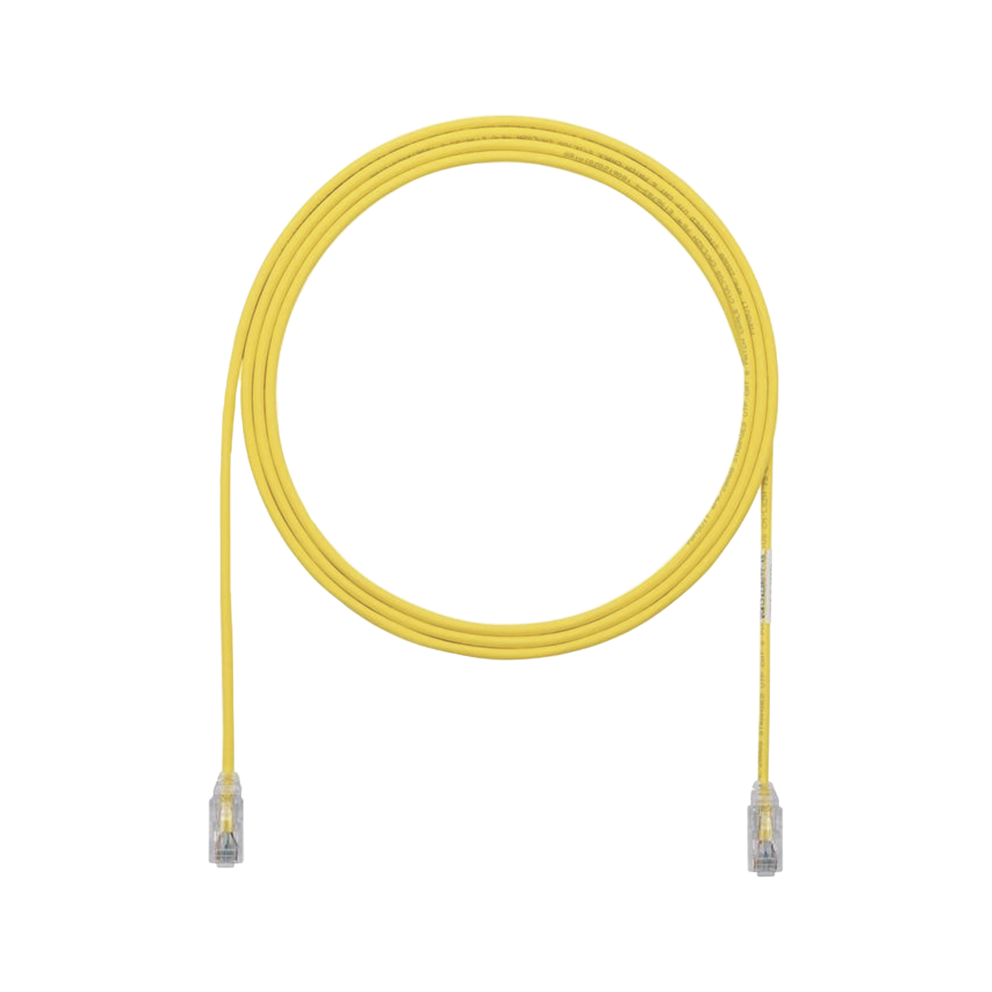Cable de Parcheo UTP Cat6A, CM/LSZH, Diámetro Reducido (28AWG), Color Amarillo, 17ft