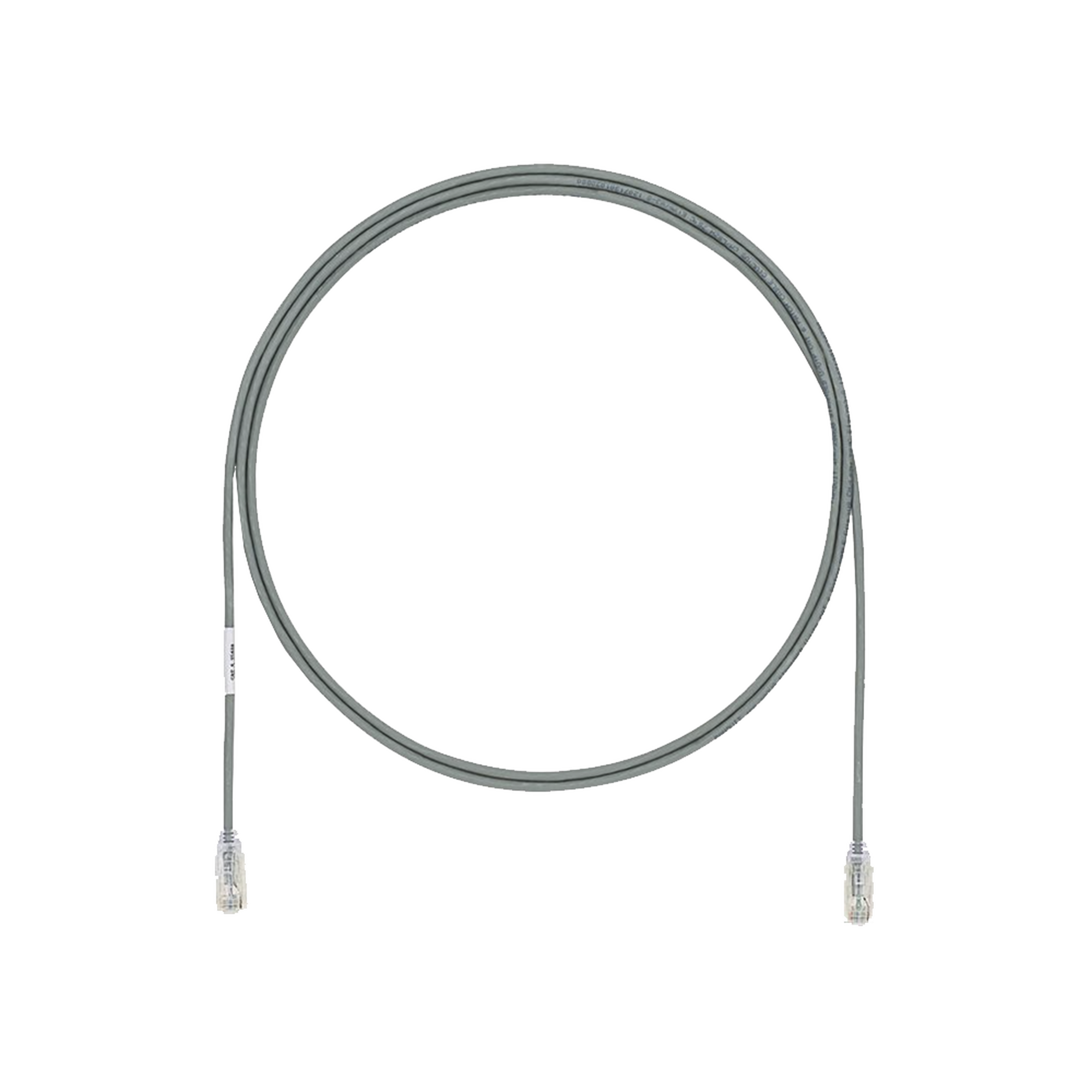 Cable de Parcheo UTP Cat6A, CM/LSZH, Diámetro Reducido (28AWG), Color Gris, 1 ft