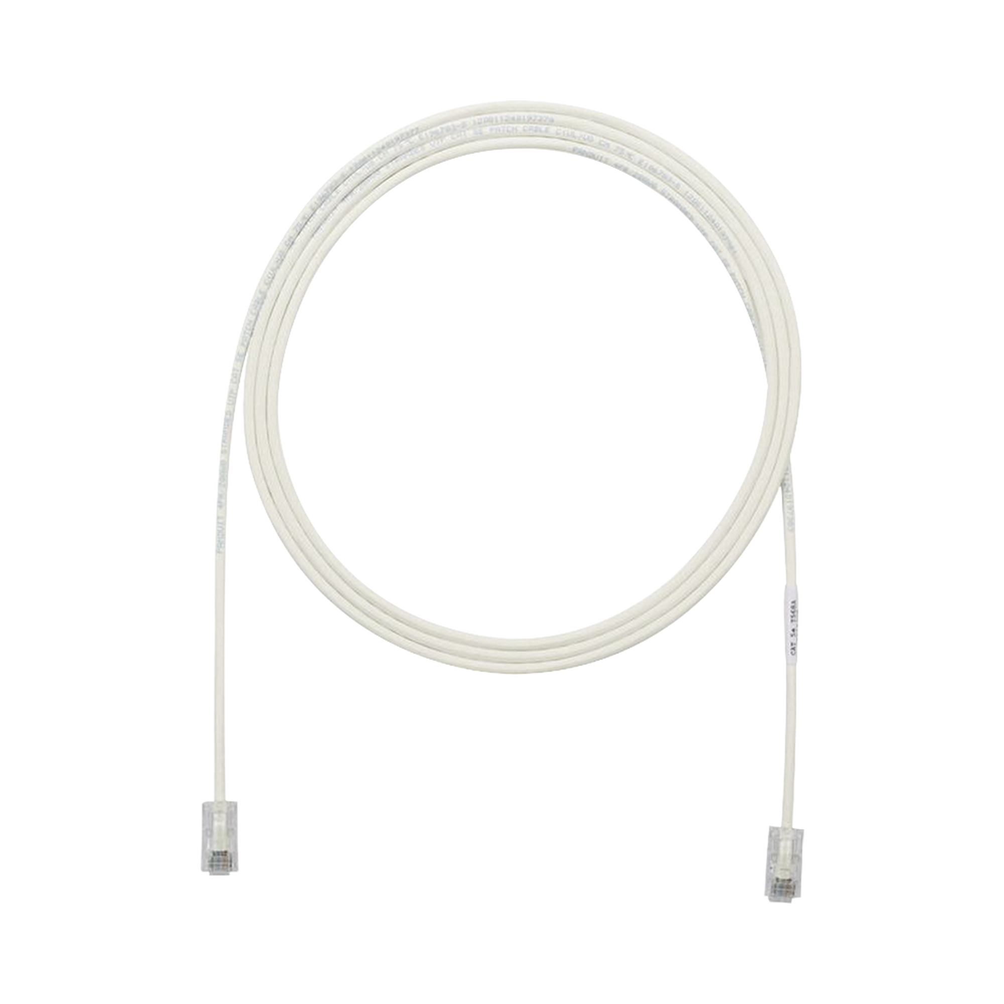 Cable de Parcheo UTP Cat6A, CM/LSZH, Diámetro Reducido (28AWG), Color Blanco Mate, 30 ft