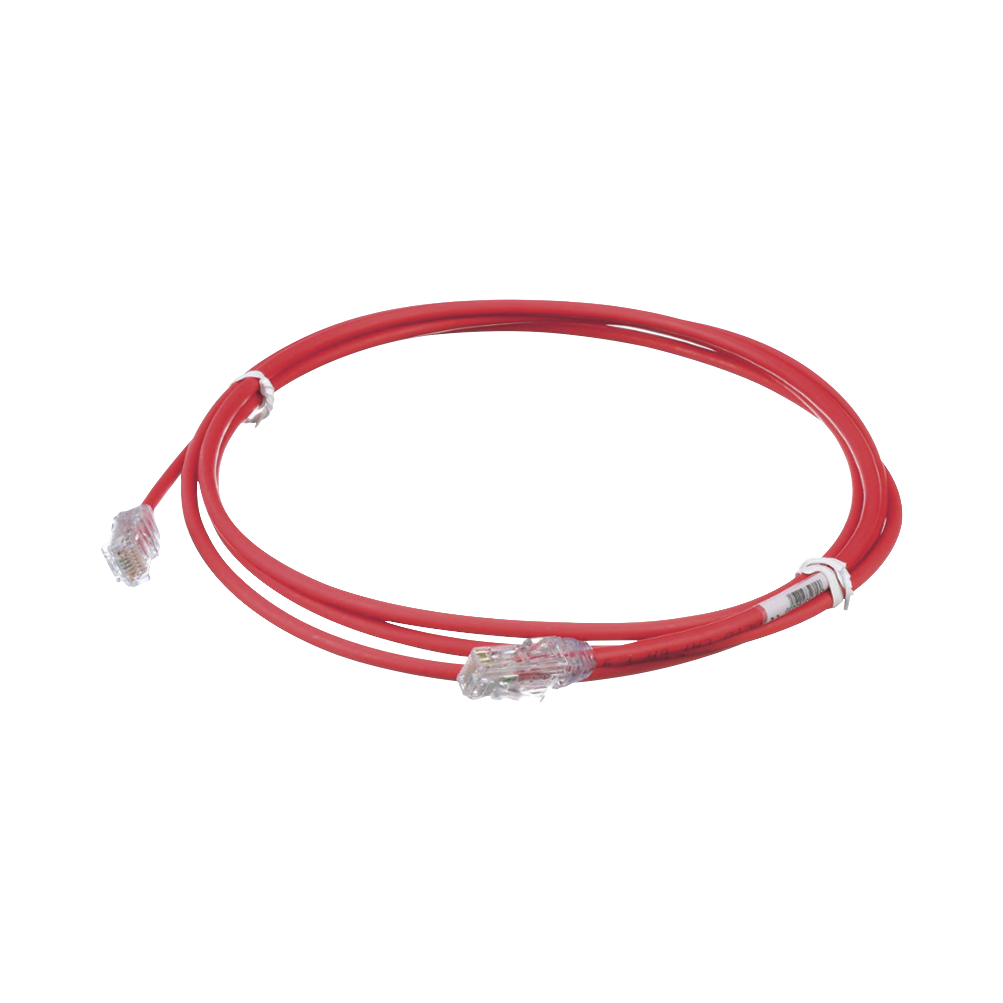 Cable de Parcheo UTP Cat6A, CM/LSZH, Diámetro Reducido (28AWG), Color Rojo, 7ft