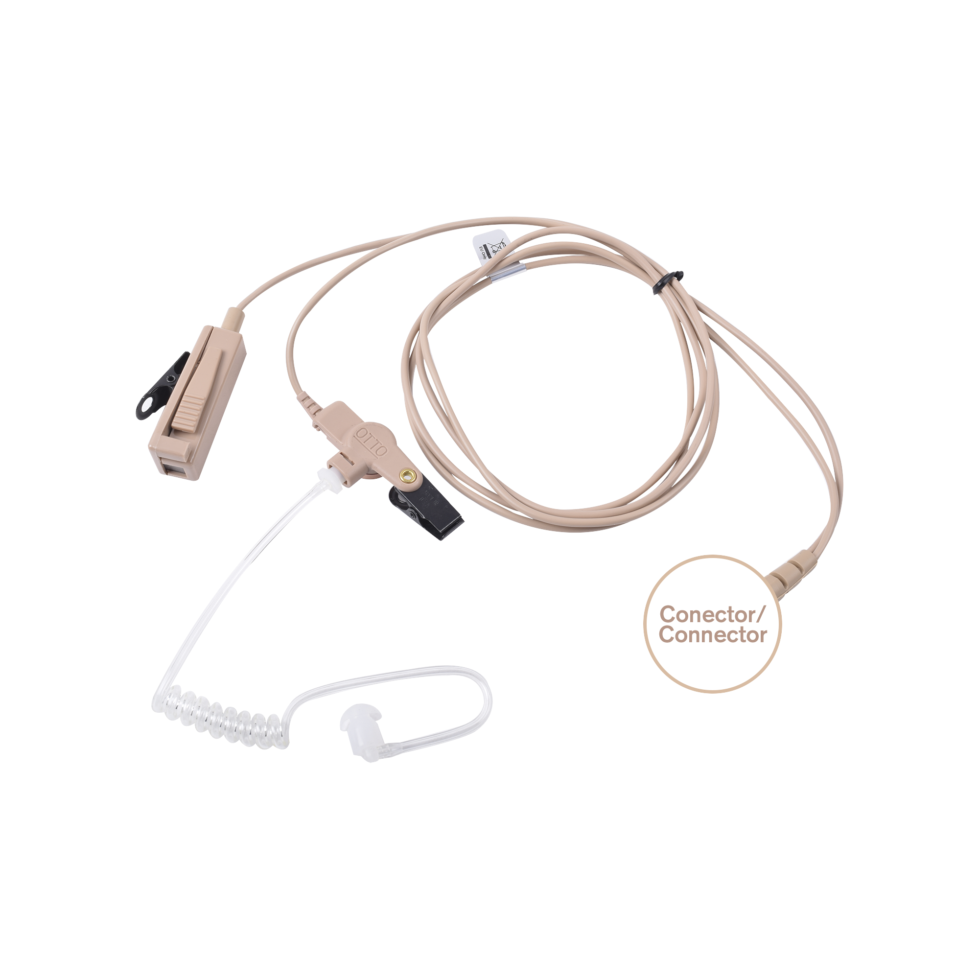 MIC-AUDIF PROF D/2 CABLES NEGROS C/TUBO ACUST P/ICOM IC-F3261/4261/3360/4360