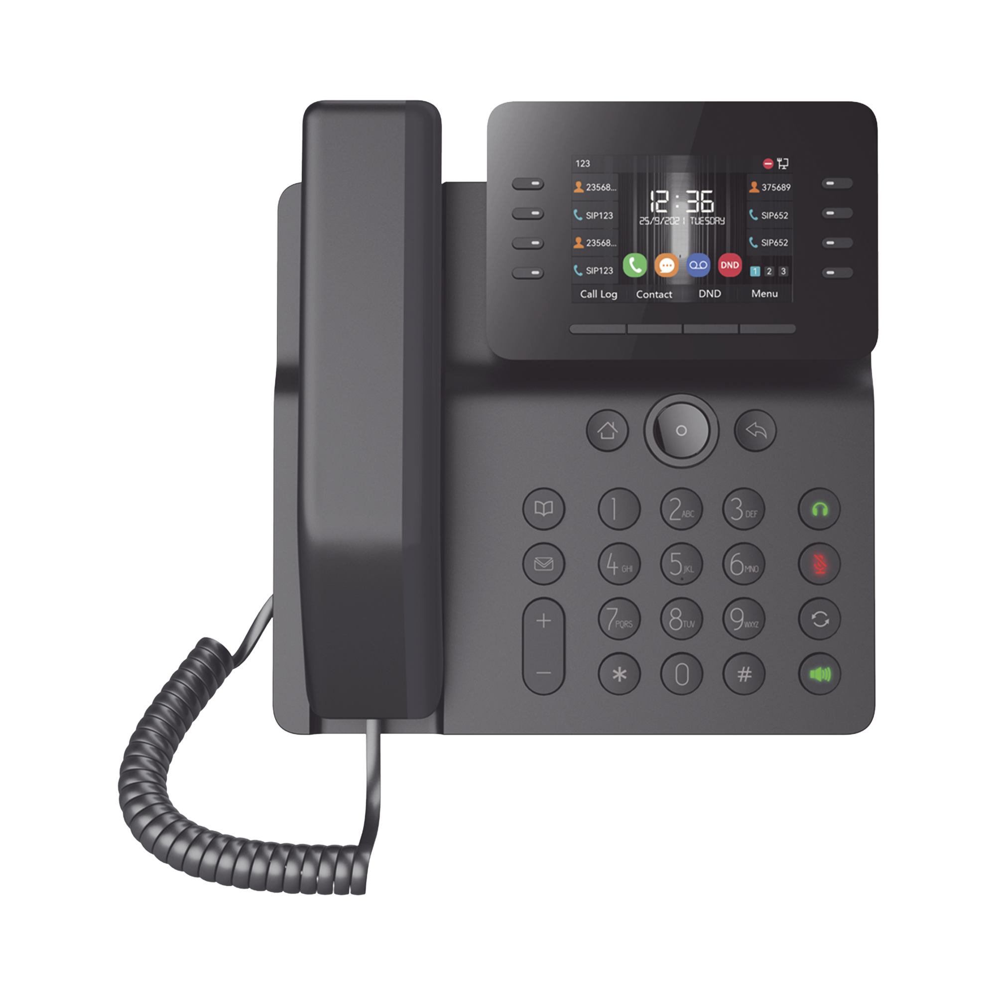 Teléfono IP Empresarial Esencial WiFi / Bluetooth, 12 líneas SIP, pantalla a color 3.5", PoE, puertos Gigabit, conferencia local de 6 vías.